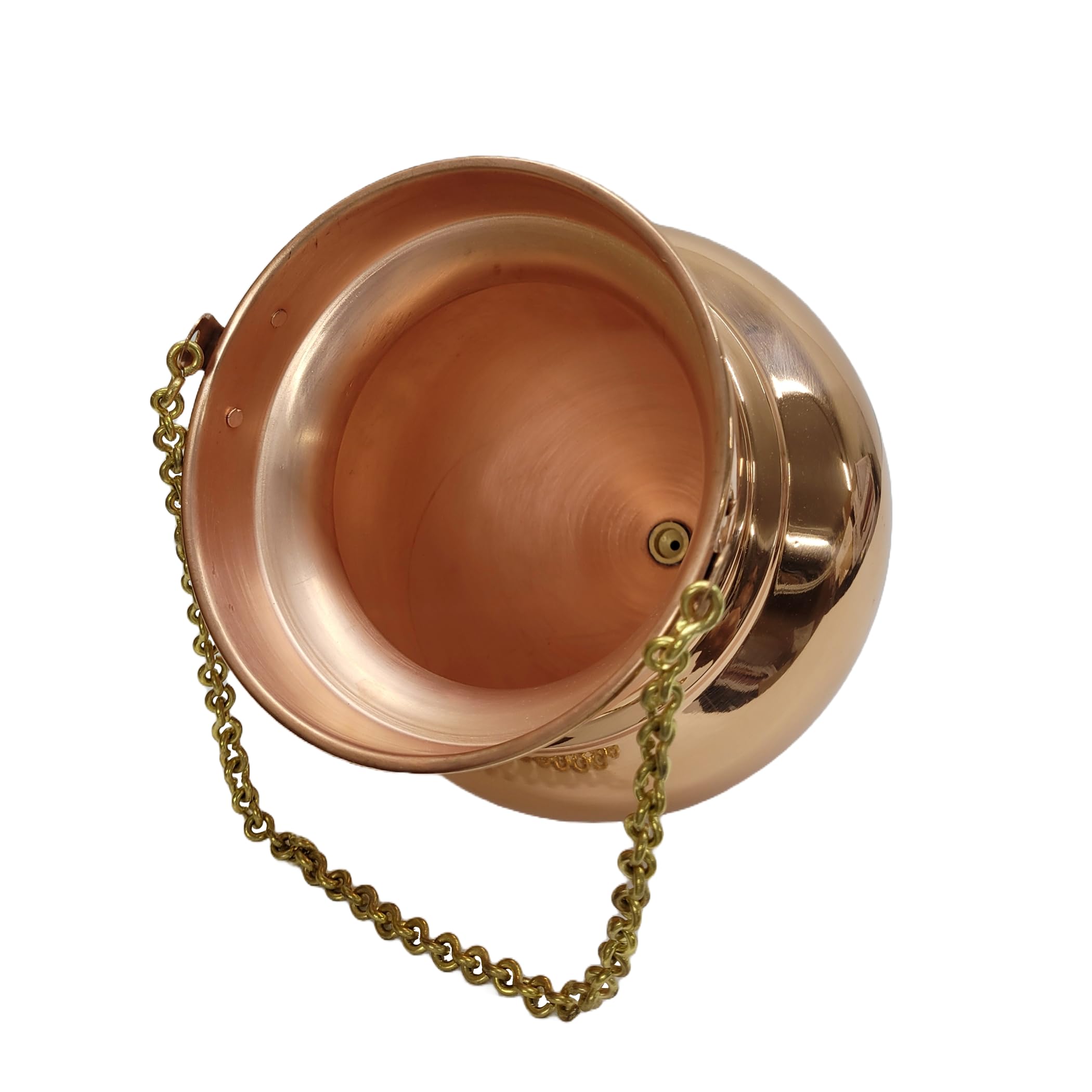 Extra Large Pure Copper Shirodhara Pot with Control Valve & Brass Chain - Ayurvedic Massage Equipment for Panchkarma, Abhyanga, Sodhana, Basti & Nasya | Perfect for Spa, Wellness Centers & Home Ayurvedic Therapy