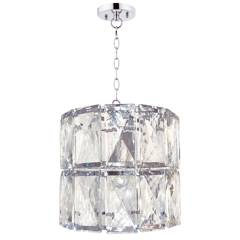 Aurora 1,3,5 Light Crystal Chandelier Pendant - Polished Chrome Finish - Elegant Dining Room & Bedroom Lighting Fixture