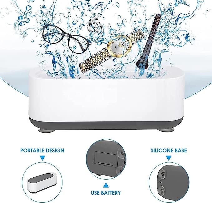 Zorzel Ultrasonic Jewelry Cleaner Machine - Professional Portable Ultrasonic Cleaner for Jewelry, Eyeglasses, Watches, Razors | Perfect for Home, Travel & Jewelry Store Cleaning