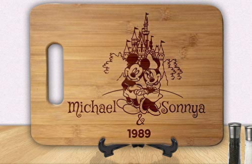 Personalized Bamboo Cutting Board - Custom Anniversary Wedding Gift, Engraved Engagement Chopping Block for Couples - Perfect for Kitchen Decor, Housewarming & Romantic Gifts