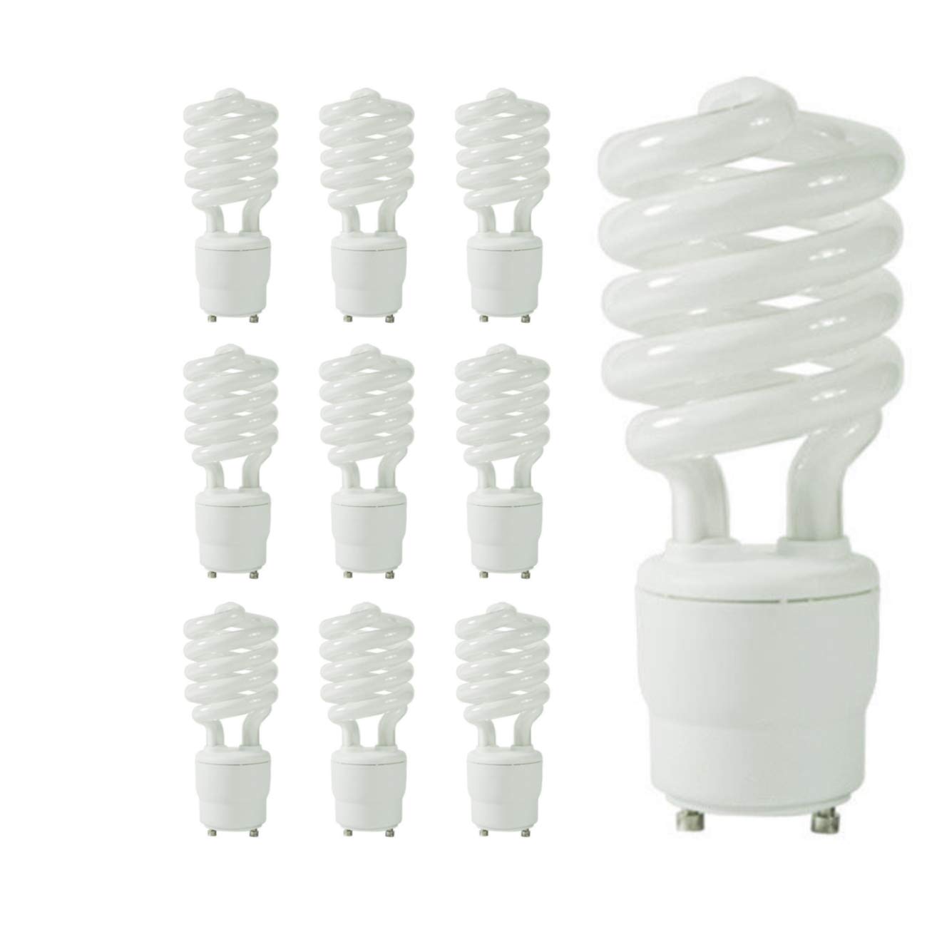 GoodBulb 23-Watt CFL Light Bulbs (10-Pack) - 3500K Soft White, GU24 Base, 1600 Lumens, 82 CRI, 10000-Hour Lifespan - Energy Efficient EcoSmart Lights for Home, Office & Commercial Lighting