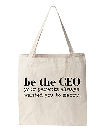 Empowering Canvas Tote Bag - Screen Printed CEO Design for Work & Shopping