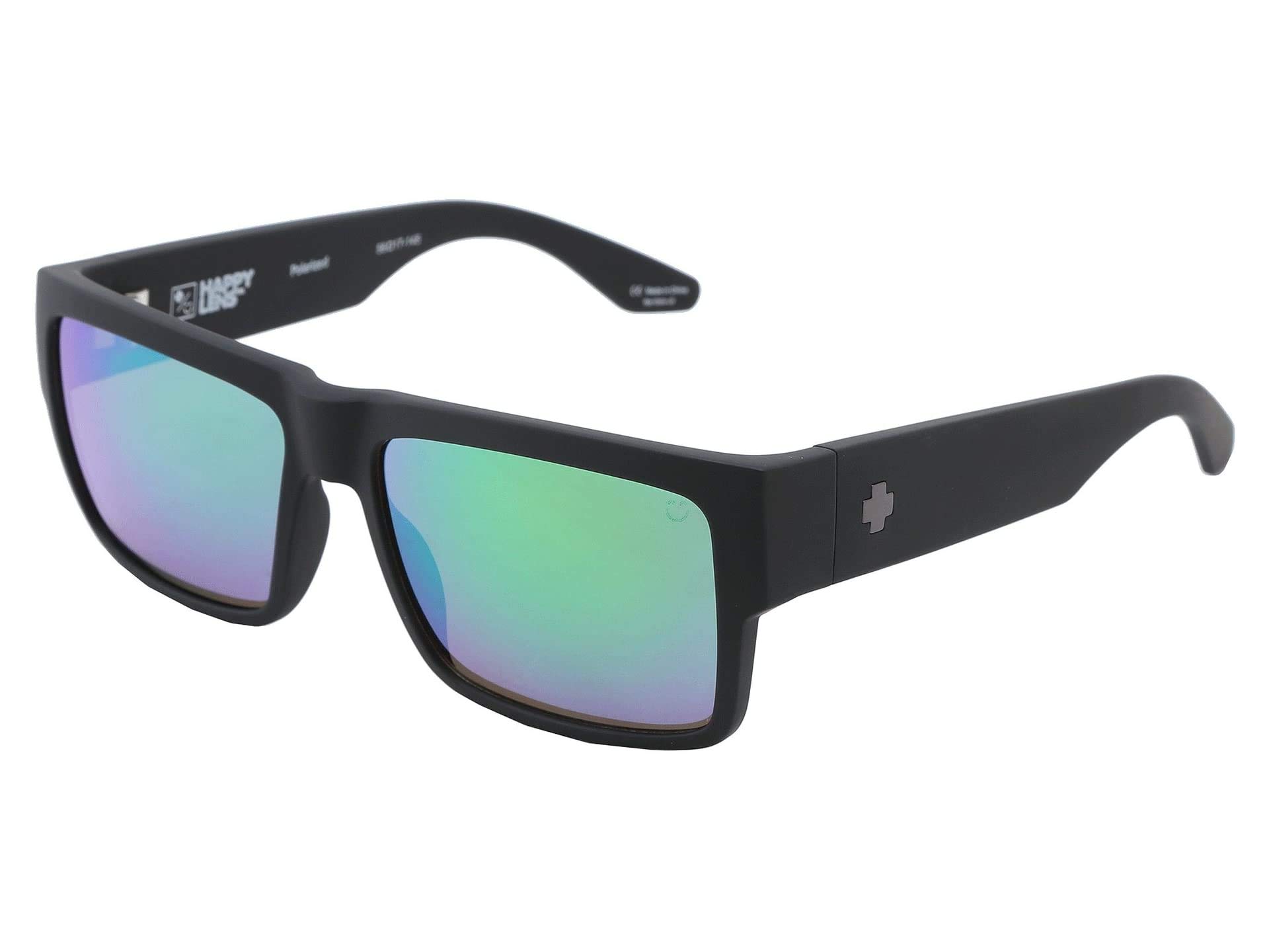 Spyra Matte Black & Bronze Polarized Sunglasses with Green Lenses - UV Protection for Outdoor Sports & Driving