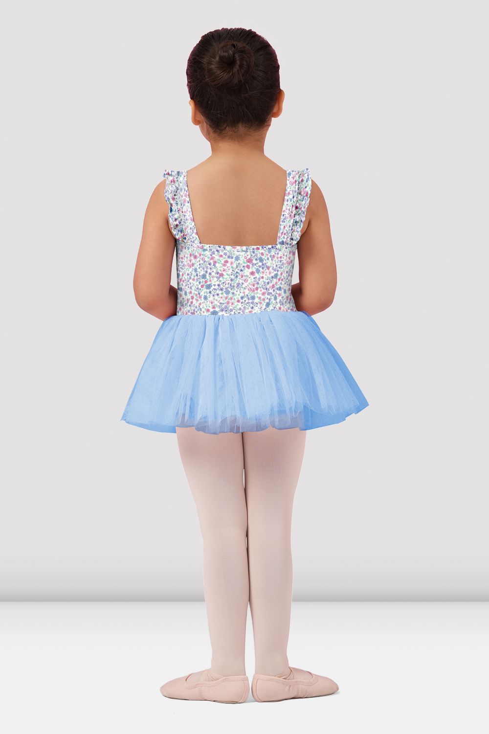 Mirella Girls Floral Print Wide Strap Tutu Dress - Perfect for Birthday Parties, Photo Shoots & Special Occasions