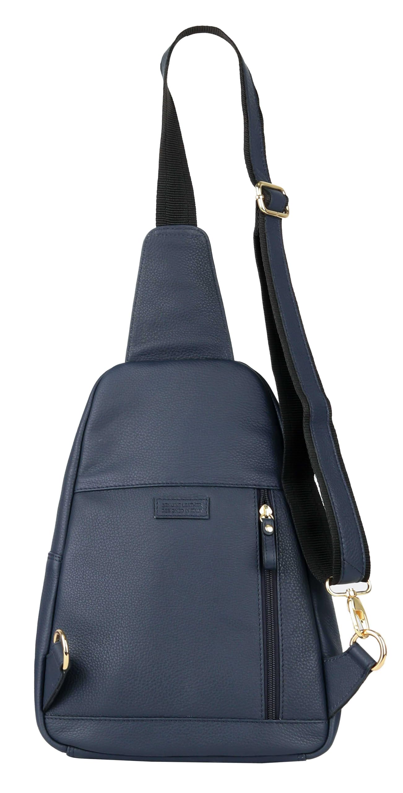 BULLZANO Genuine Leather Crossbody Shoulder Backpack for Women & Men - Stylish Hands-Free Purse for Travel, Work, and Everyday Use