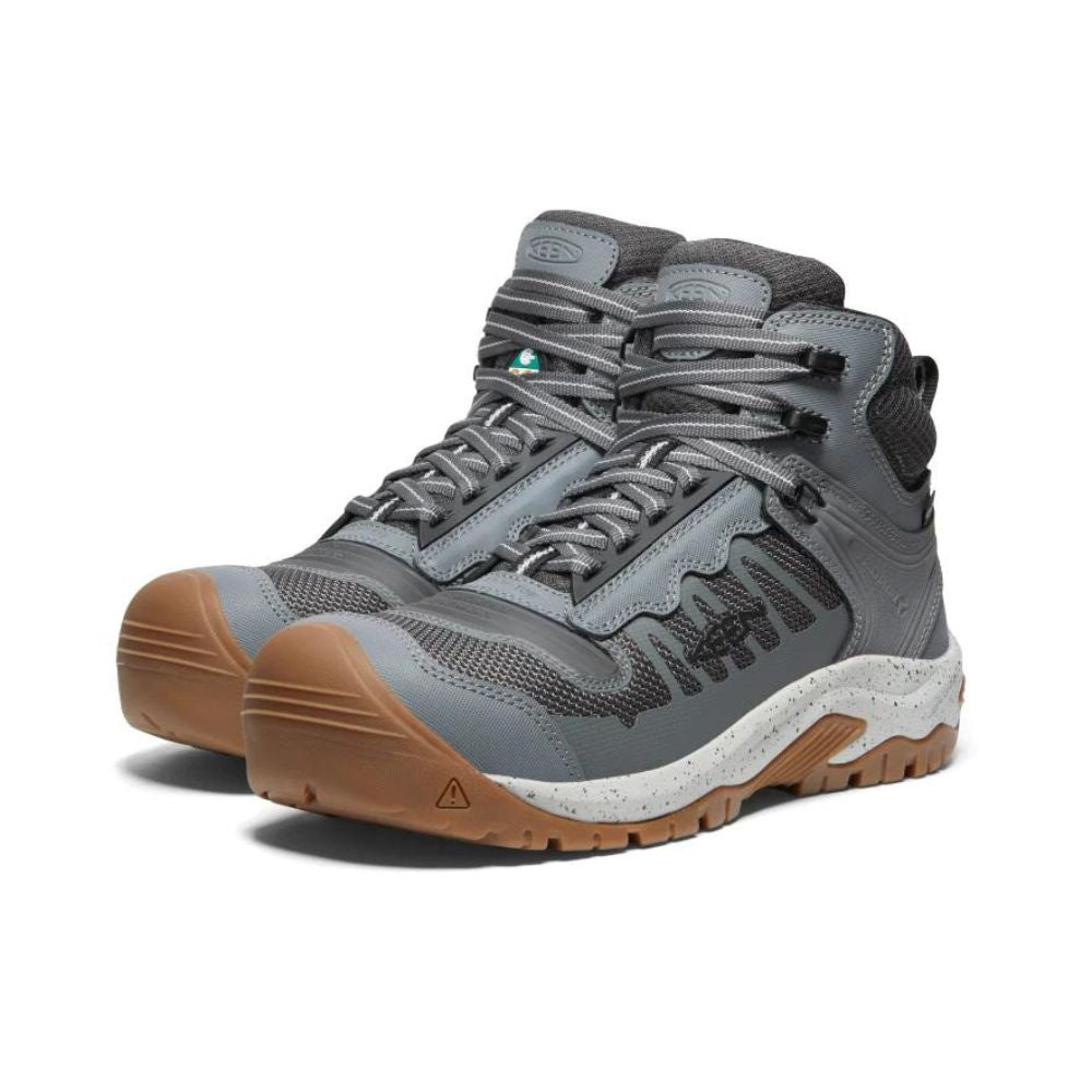 **Keen Reno MID Men's Waterproof Composite Toe Work Shoes - Grey (1027117) - Durable Safety Footwear for Construction, Hiking & Outdoor Work**