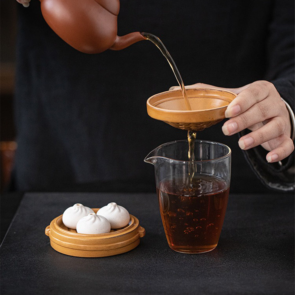 Premium Ceramic Xiaolongbao Tea Strainer Set - Fine Mesh Infuser for Loose Leaf Tea, Herbal Tea, and Blooming Tea - Perfect for Home, Office, and Tea Ceremonies