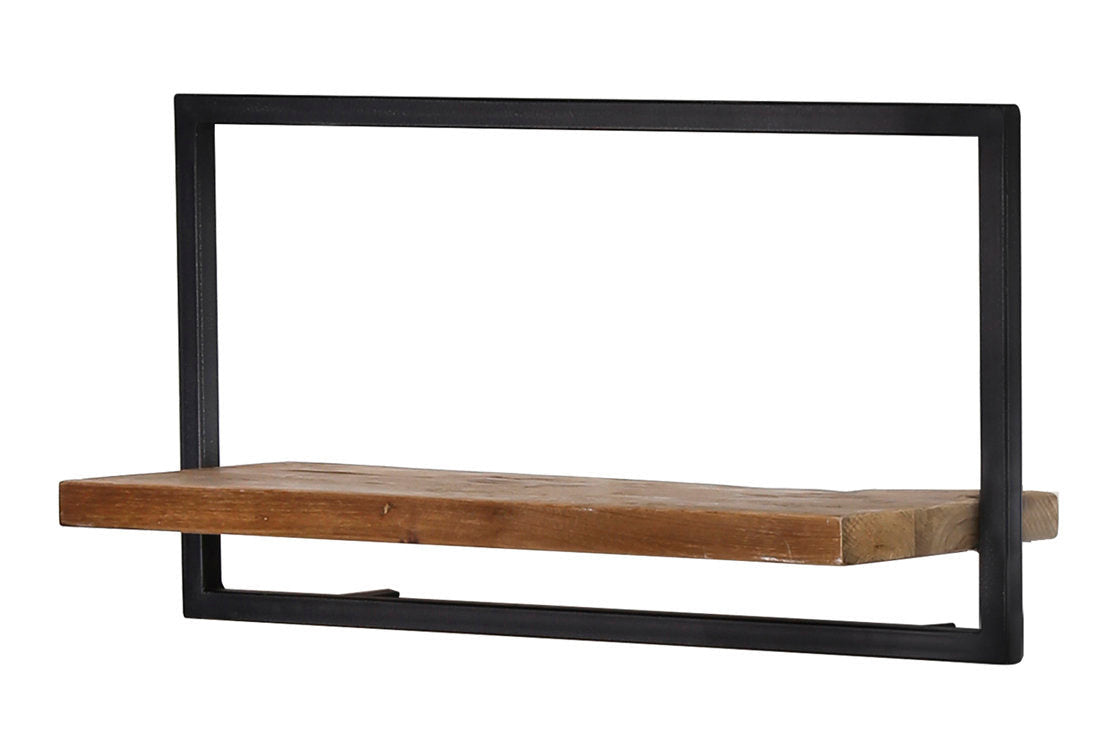 Bayan Metal Frame Wall Box with Teak Finish | Rustic Home Decor for Living Room, Bedroom & Office