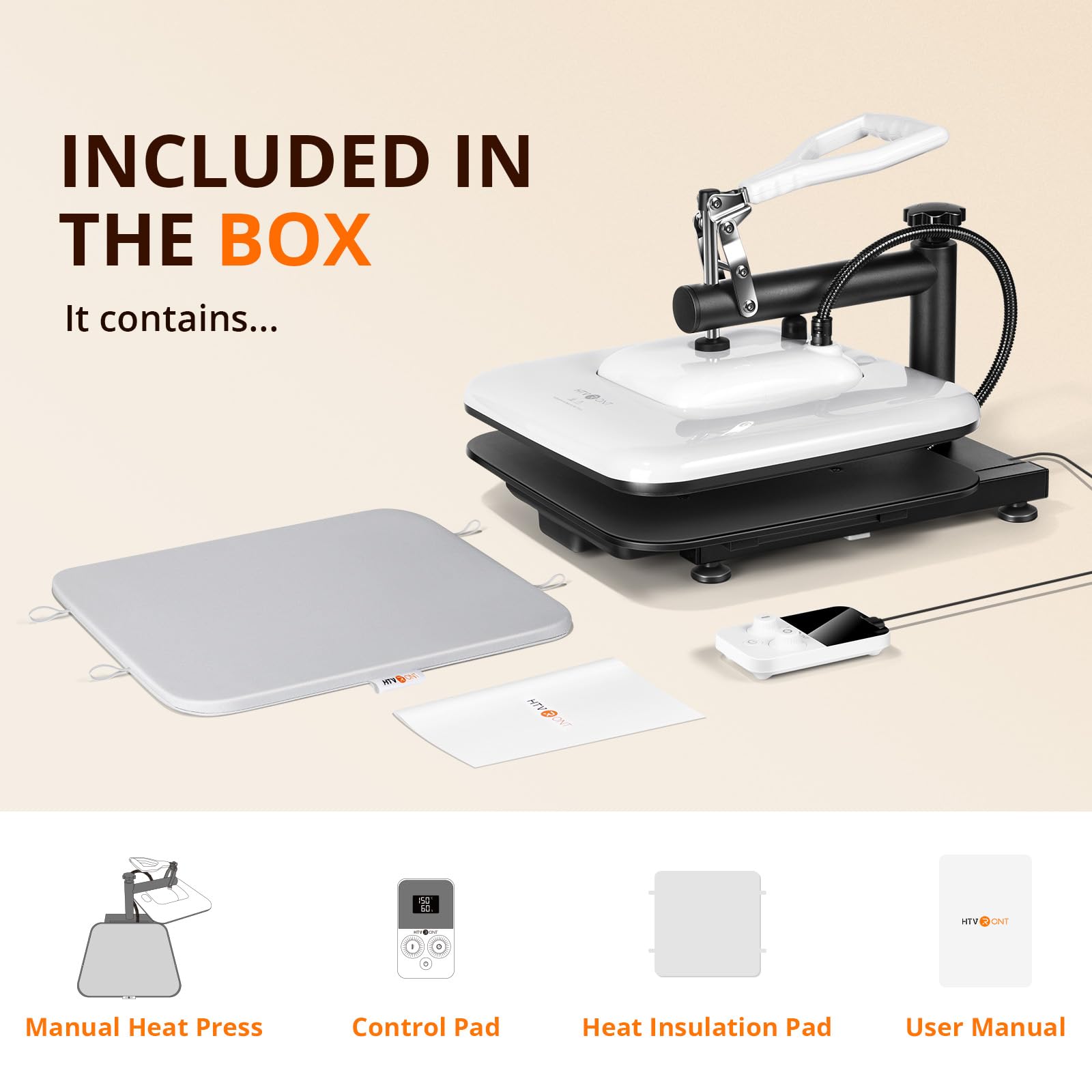 HTVRONT 15x15 Swing Away Heat Press Machine for T-Shirts - Professional Sublimation & Vinyl Heat Transfer Press - Fast Heating & Even Heat Distribution (White) - Perfect for DIY Crafts, Custom Apparel & Small Business Projects