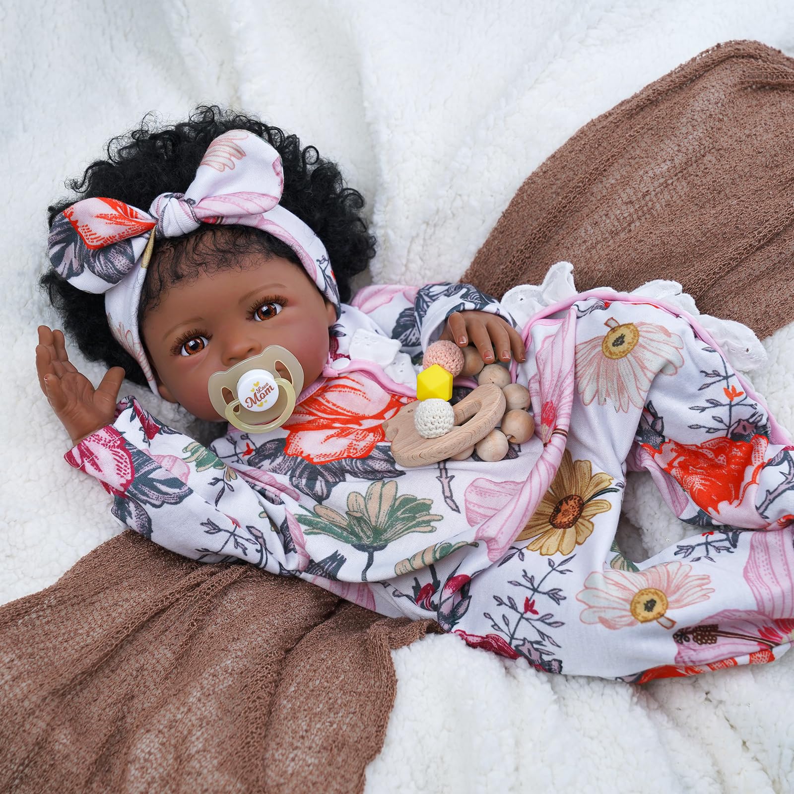 **Reborn Baby Doll Clothes Set - 2 Pcs Outfits with Headband for 17-22 Inch Realistic Baby Dolls, Floral Pink Baby Doll Accessories for Girls | Perfect for Playtime, Collecting & Photography**