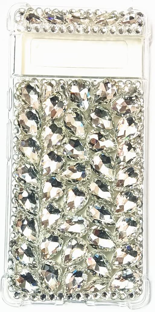 Google Pixel 6 Case with 3D Handmade Sparkle Stones - Stunning Protective Phone Cover for Women & Men | Perfect for Daily Use, Travel & Special Occasions