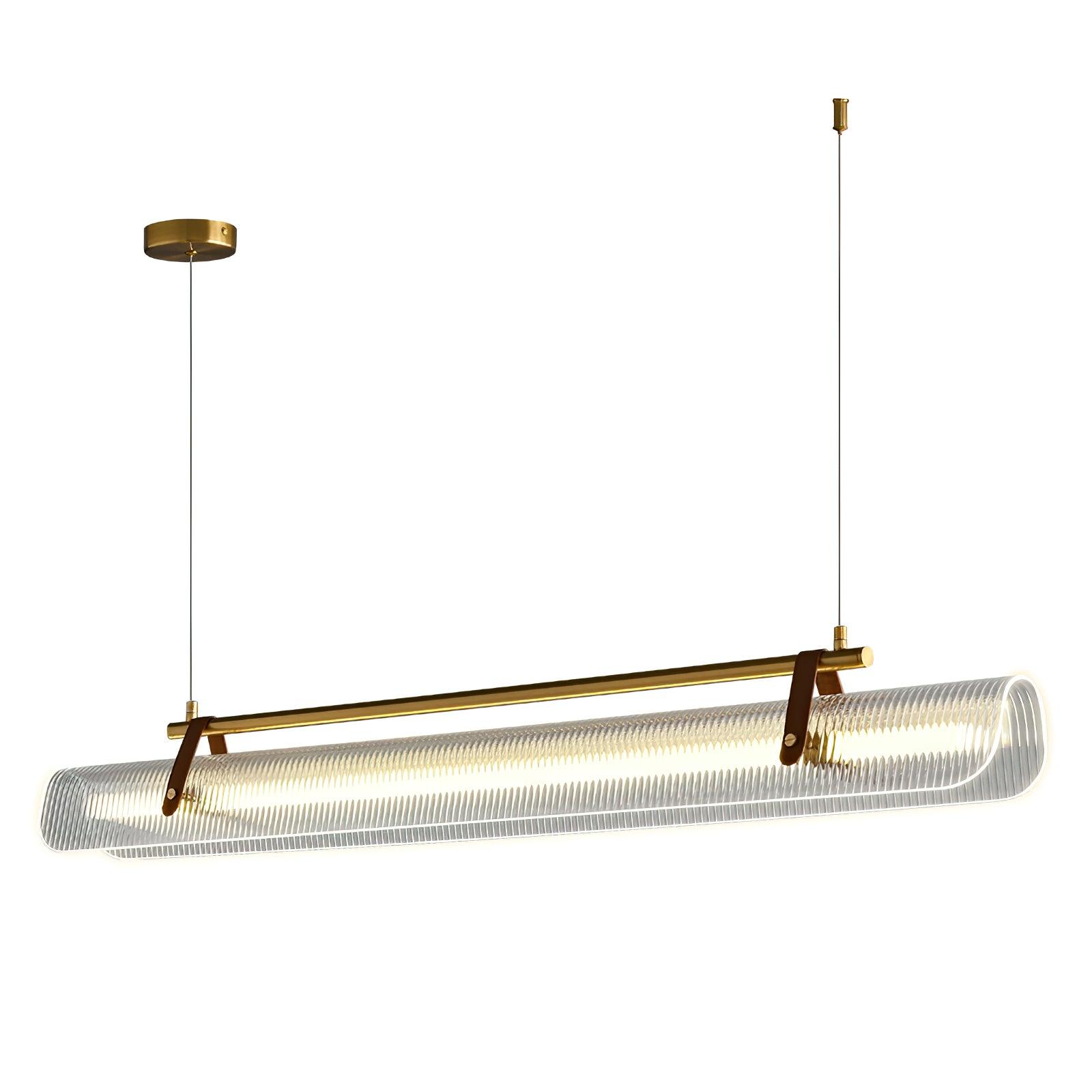 Modern Acrylic Linear Chandelier - Sleek Contemporary LED Pendant Light for Dining Room, Kitchen Island & Living Room Decor
