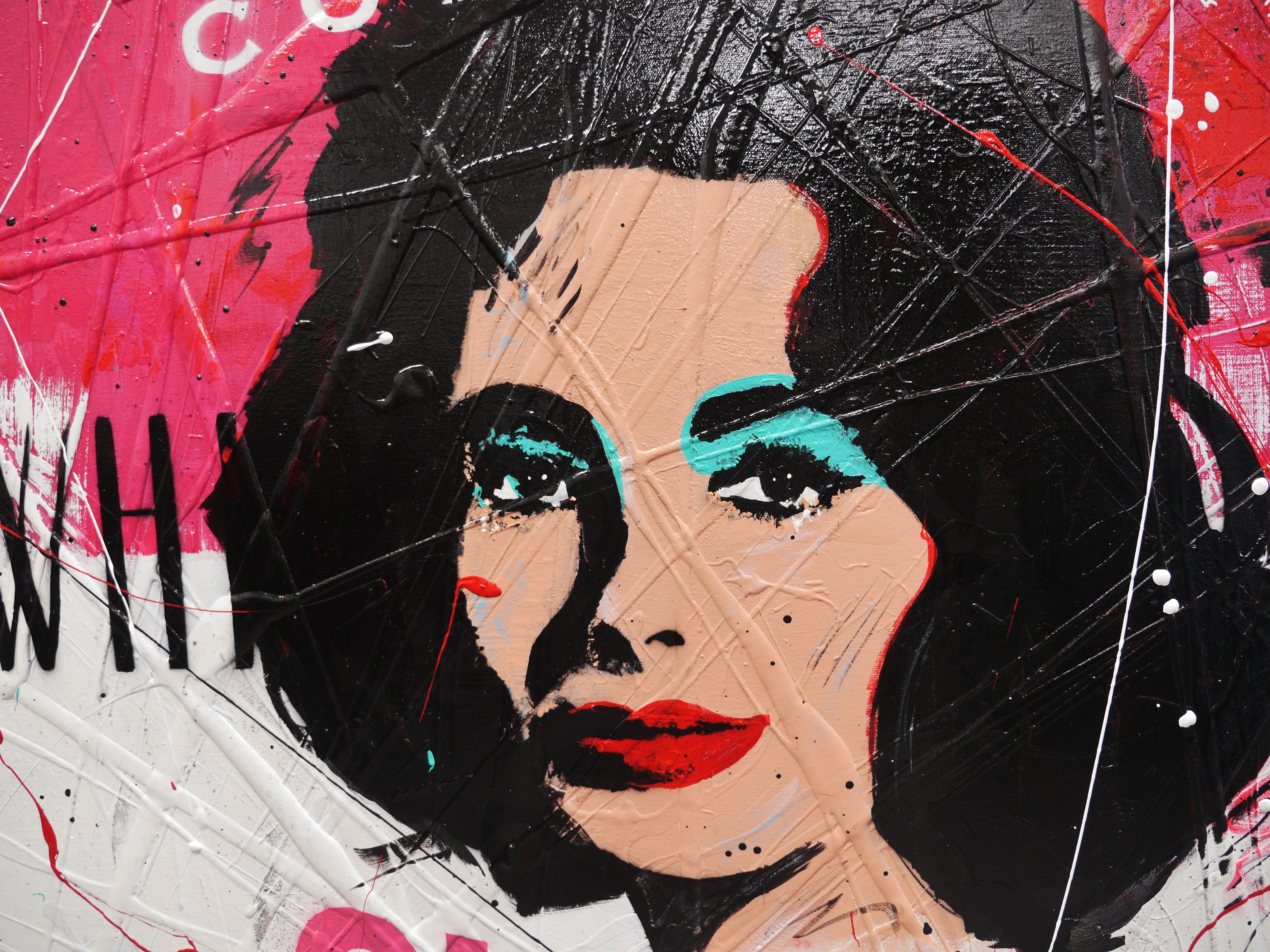 140cm x 100cm Campbell's Soup Textured Urban Pop Art Painting by Noodle Liz - Modern Home Decor, Office Wall Art, Gift for Art Lovers