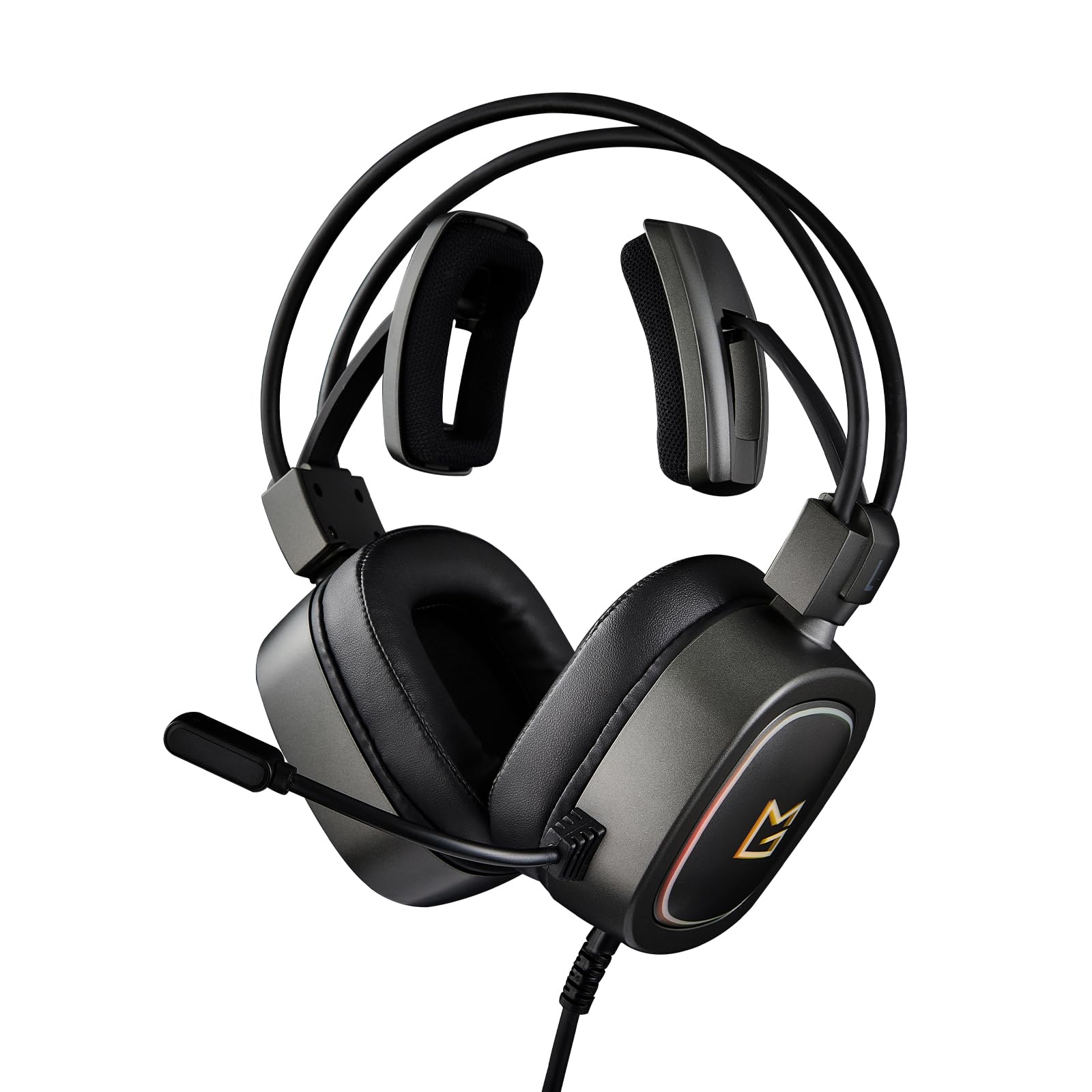 MA01 Wired USB-A Computer Headset with Microphone - 50mm Over-Ear Headphones for PC, Mac, Laptop - Perfect for Office Work, Home Use, Gaming & Online Meetings