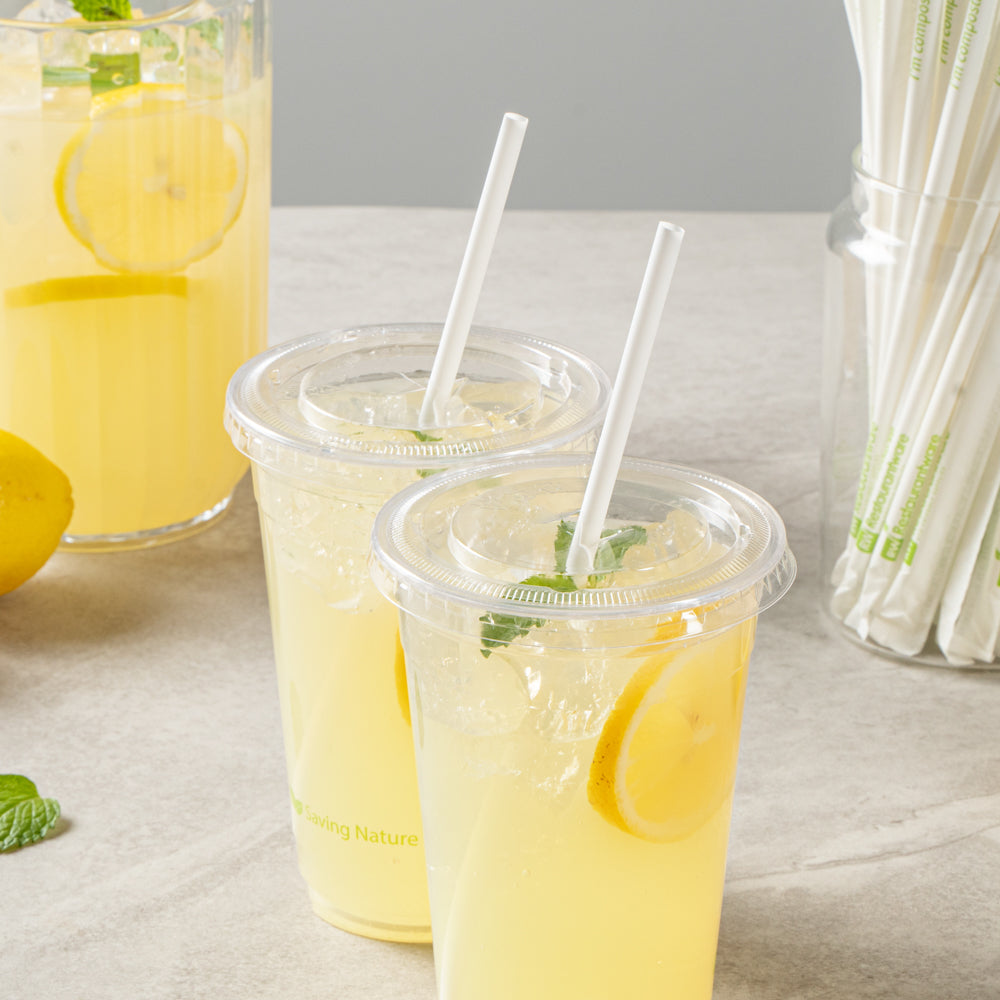 Eco-Friendly Compostable White PLA/PBAT Plastic Straws - 8 1/4 Inch, 2000 Count Box - Biodegradable Drinking Straws for Parties, Restaurants & Sustainable Living