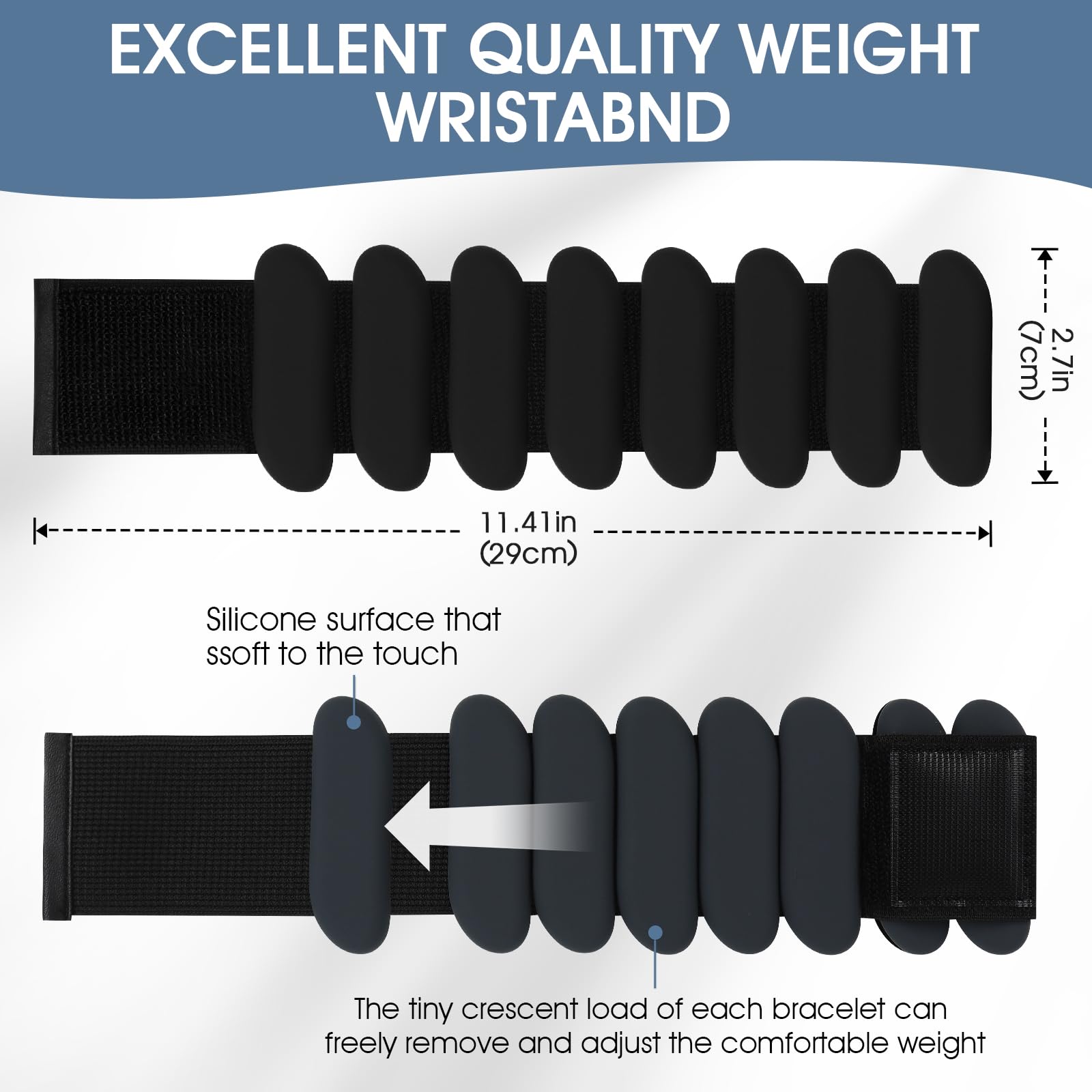 Adjustable 2lb Wrist Weights for Women & Men - 2Pcs Wearable Silicone Ankle & Arm Weights for Walking, Yoga, Gym & Home Workouts - Perfect for Strength Training, Fitness & Rehabilitation Exercises