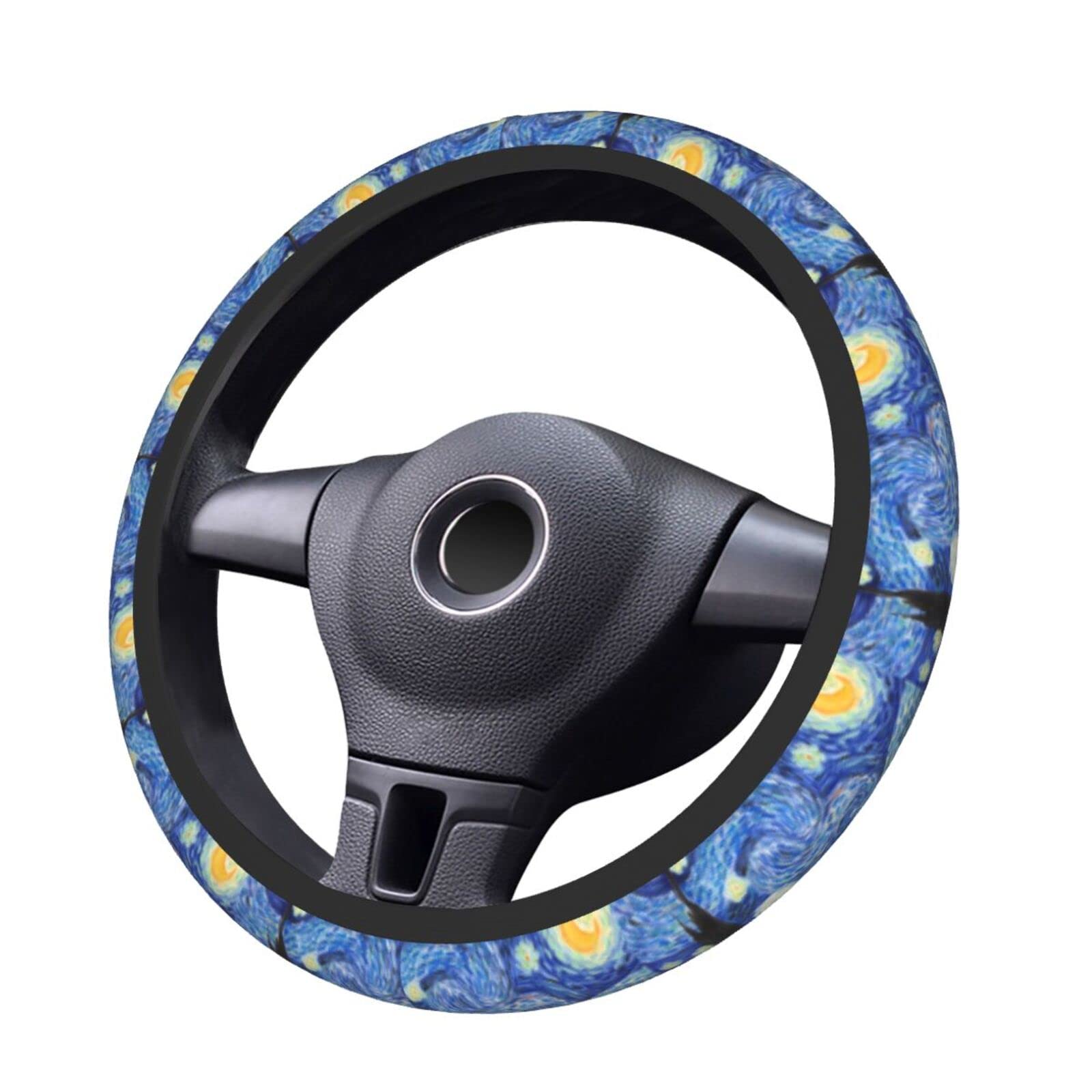 Non-Slip Starry Night Steering Wheel Cover - Universal 15 Inch Durable Car Accessory for Comfort & Grip | Perfect for Night Driving & Long Road Trips