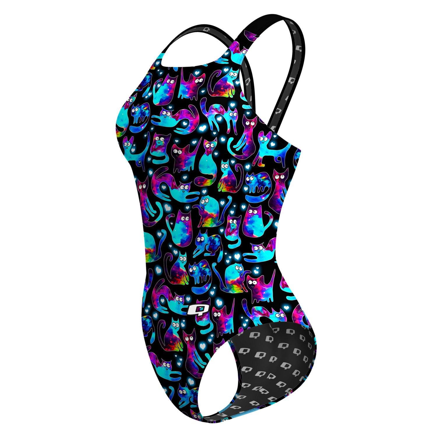 Space Kitties Classic Strap Swimsuit - Cute Cat Print One Piece Bathing Suit for Women | Beach, Pool & Summer Vacation Wear