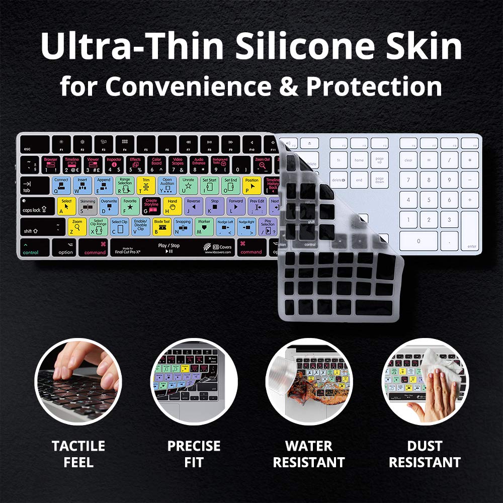 Final Cut Pro Keyboard Cover Skin for MacBook Air 13-inch (2020 & Newer Models) | Silicone Keyboard Protector | Dust & Liquid Resistant | Perfect for Video Editors & Content Creators