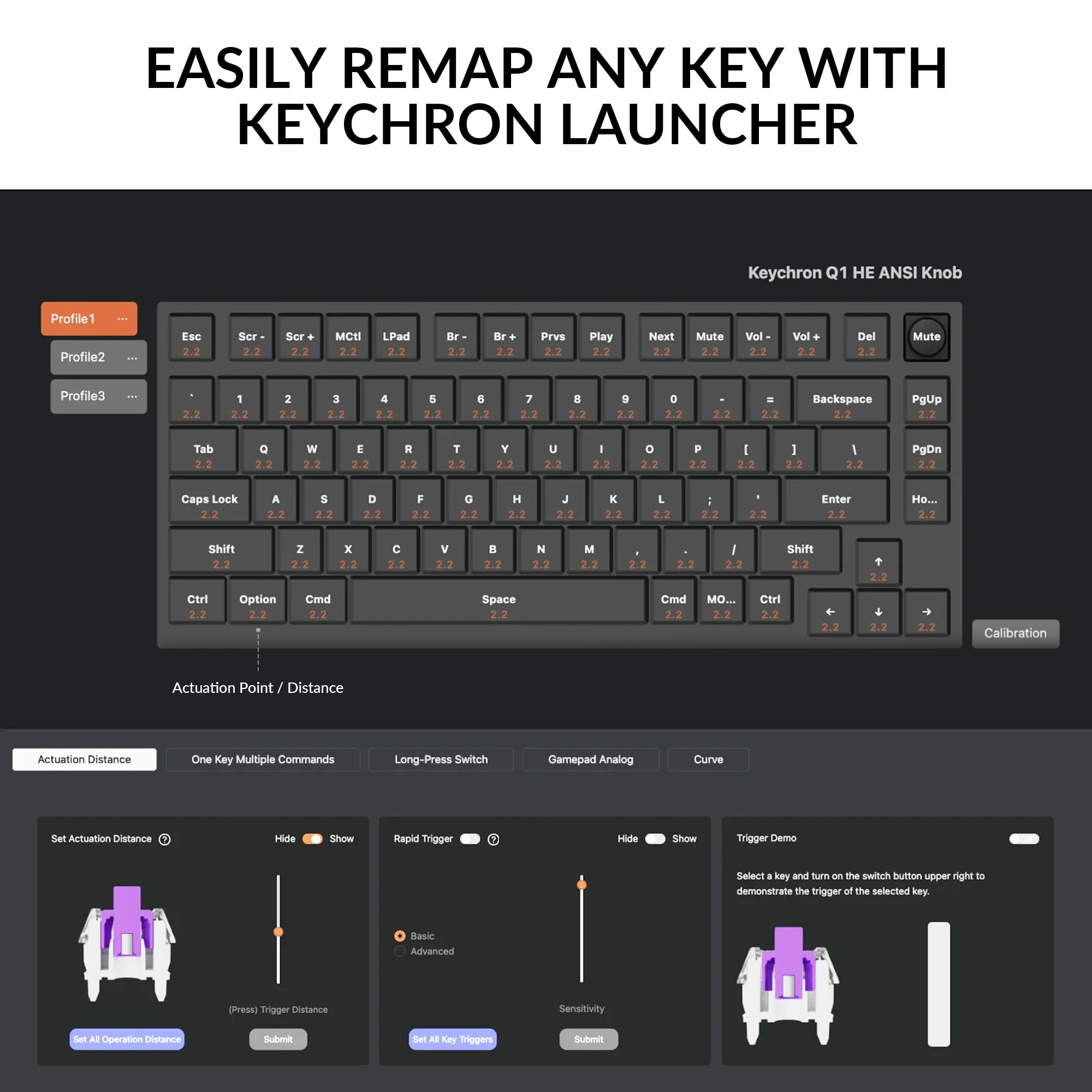 Keychron Q1 HE Wireless Custom Mechanical Keyboard with Hall Effect Gateron Double-Rail Magnetic Switch - Rapid Trigger, QMK/VIA, 2.4GHz & Bluetooth, RGB Backlit - Hot-Swappable for Mac/Windows/Linux - Perfect for Gaming, Typing & Programming