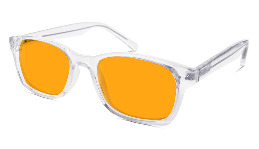 SunDown Lucent Blue Light Blocking Glasses - Crystal Clear Lens for Eye Strain Relief & Better Sleep | Computer, Gaming & Nighttime Use