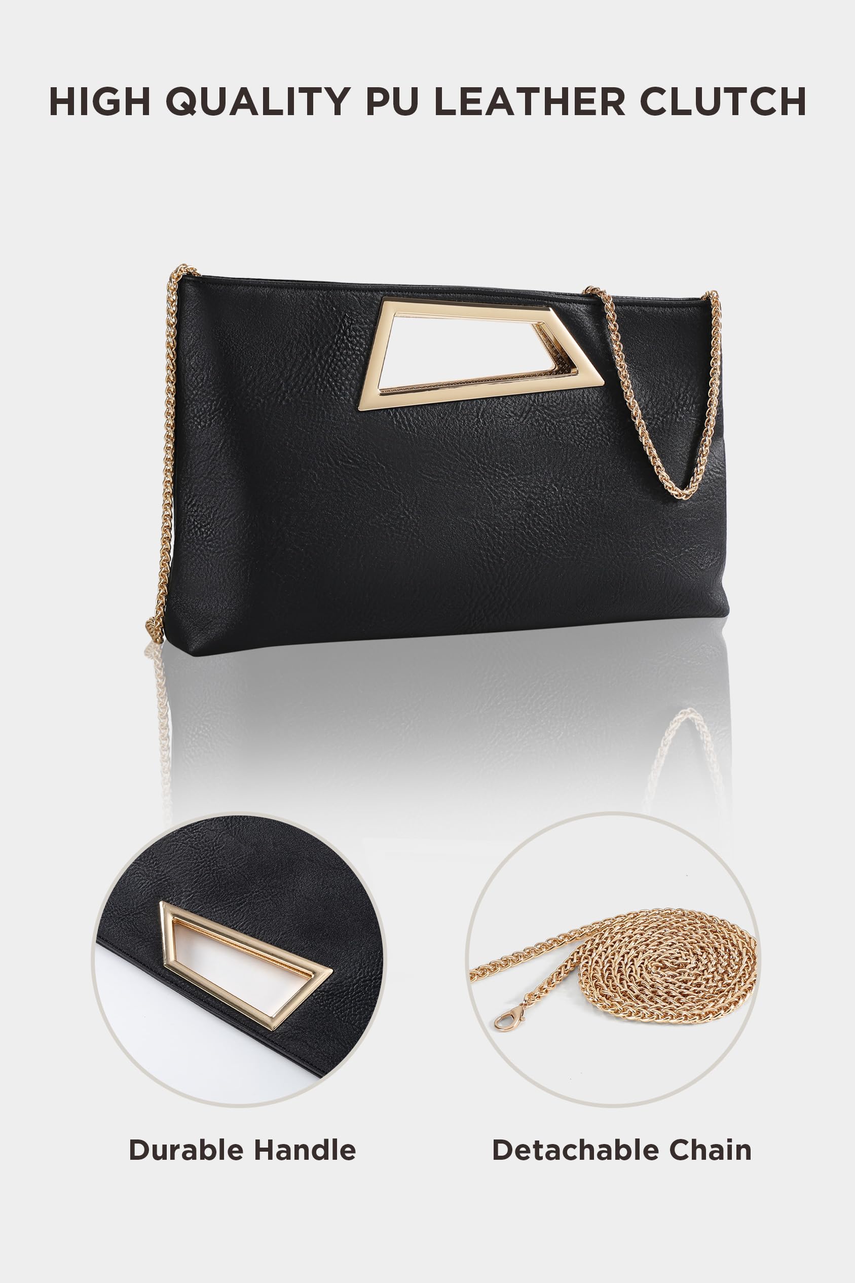 Coucoland Women's Glitter PU Leather Clutch Purse - Elegant Evening Bag for Wedding, Party & Daily Use | Perfect for Date Nights, Cocktail Events & Special Occasions
