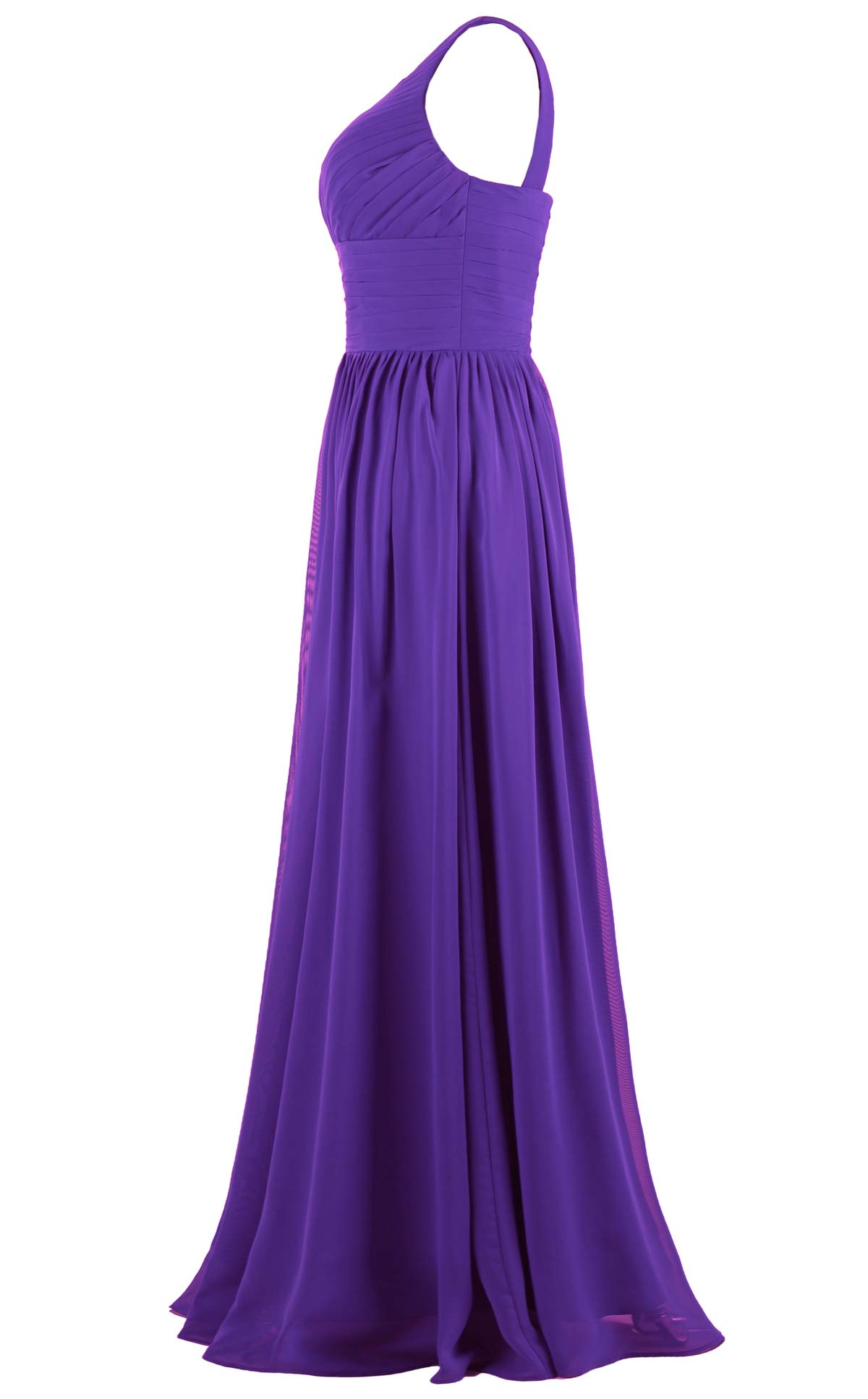 Elegant One Shoulder Pleated Chiffon Bridesmaid Dress - Long Formal Evening Gown for Weddings, Prom & Special Occasions