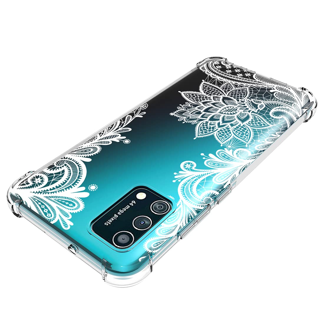 Samsung Galaxy A02S Phone Case - Slim Shockproof Clear Floral TPU Protective Cover for Women & Girls | Soft Flexible Mandala Design | Perfect for Everyday Use, Work & Travel