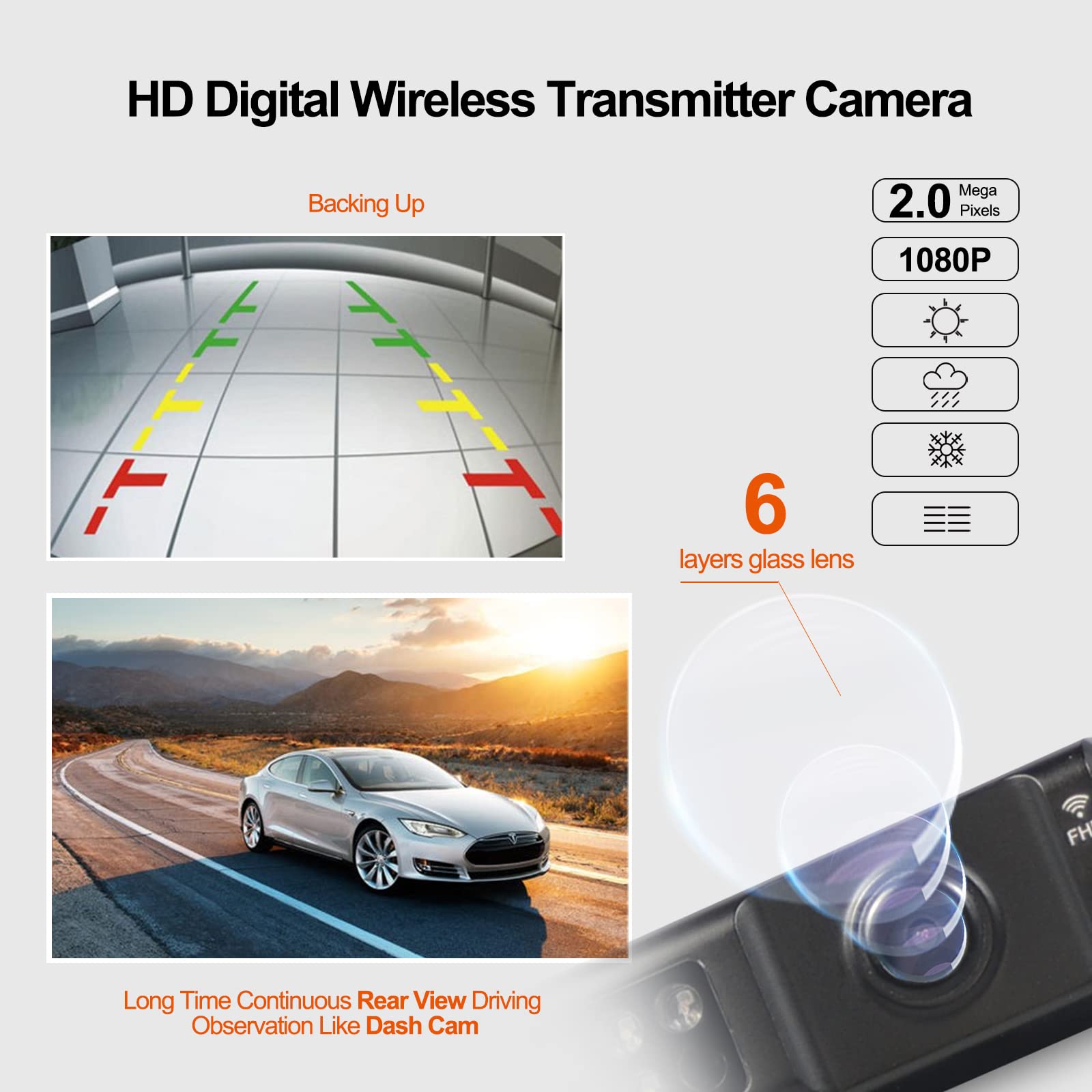 1080P Wireless Backup Camera with 7