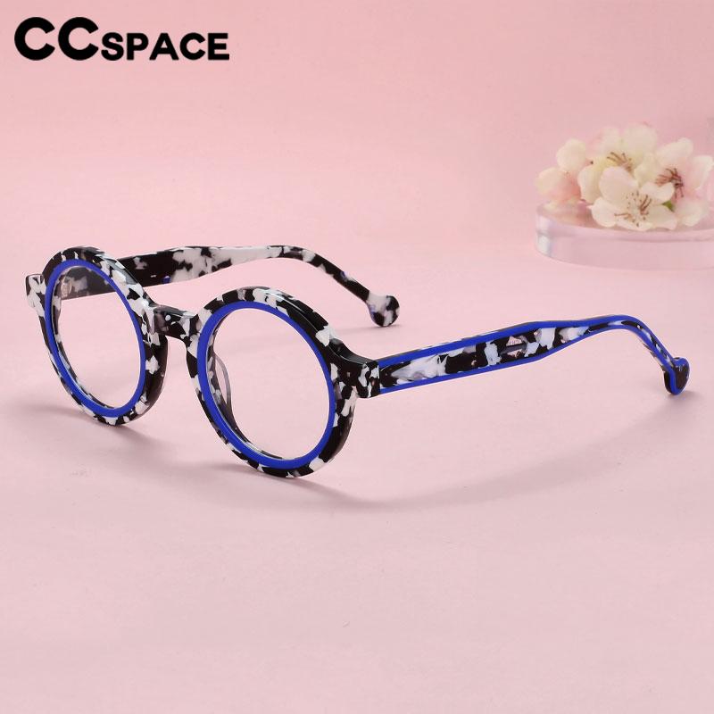 CCspace Women's Full Rim Small Round Acetate Eyeglasses Frame 56559 - Lightweight & Stylish for Work, Reading, and Everyday Fashion