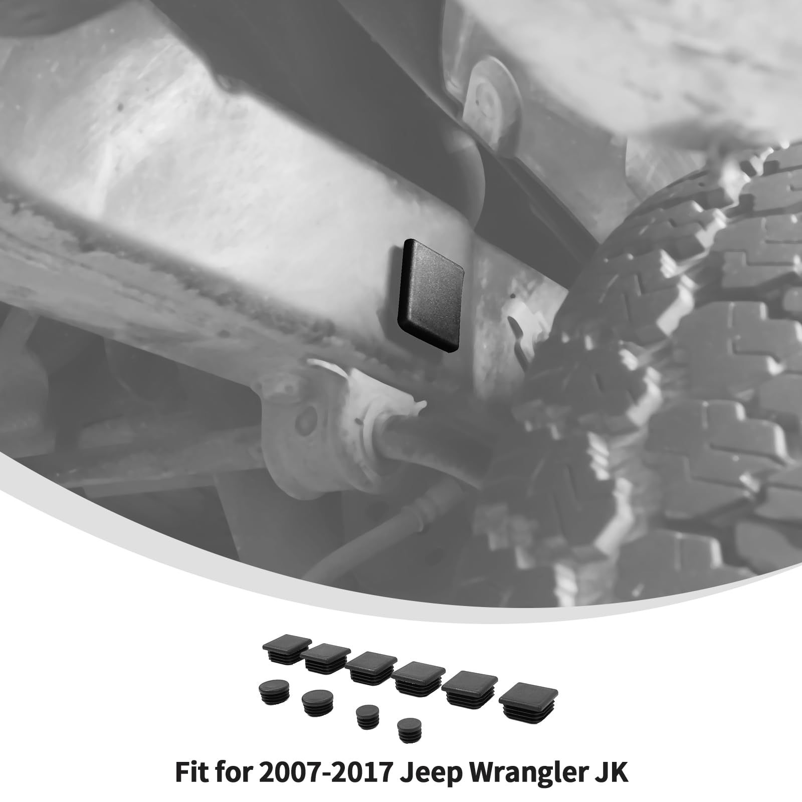 2007-2018 Jeep Wrangler JK JKU Plastic Frame Hole Plugs - 18Pcs Dustproof Waterproof Exterior Accessories for Off-Road Protection & DIY Modifications