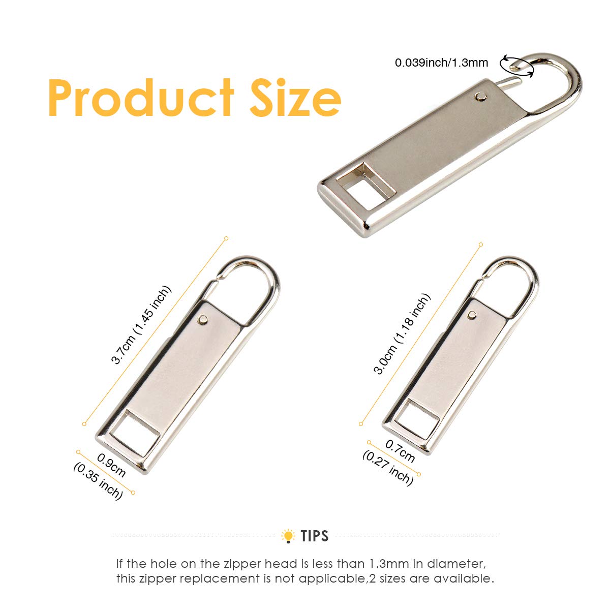Metal Zipper Pull Replacement - 8PCs Zipper Handle Repair Kit for Shoes, Luggage, Suitcases, Bags & Jackets - Durable Zipper Tab Fixer for Easy DIY Repairs at Home or Travel