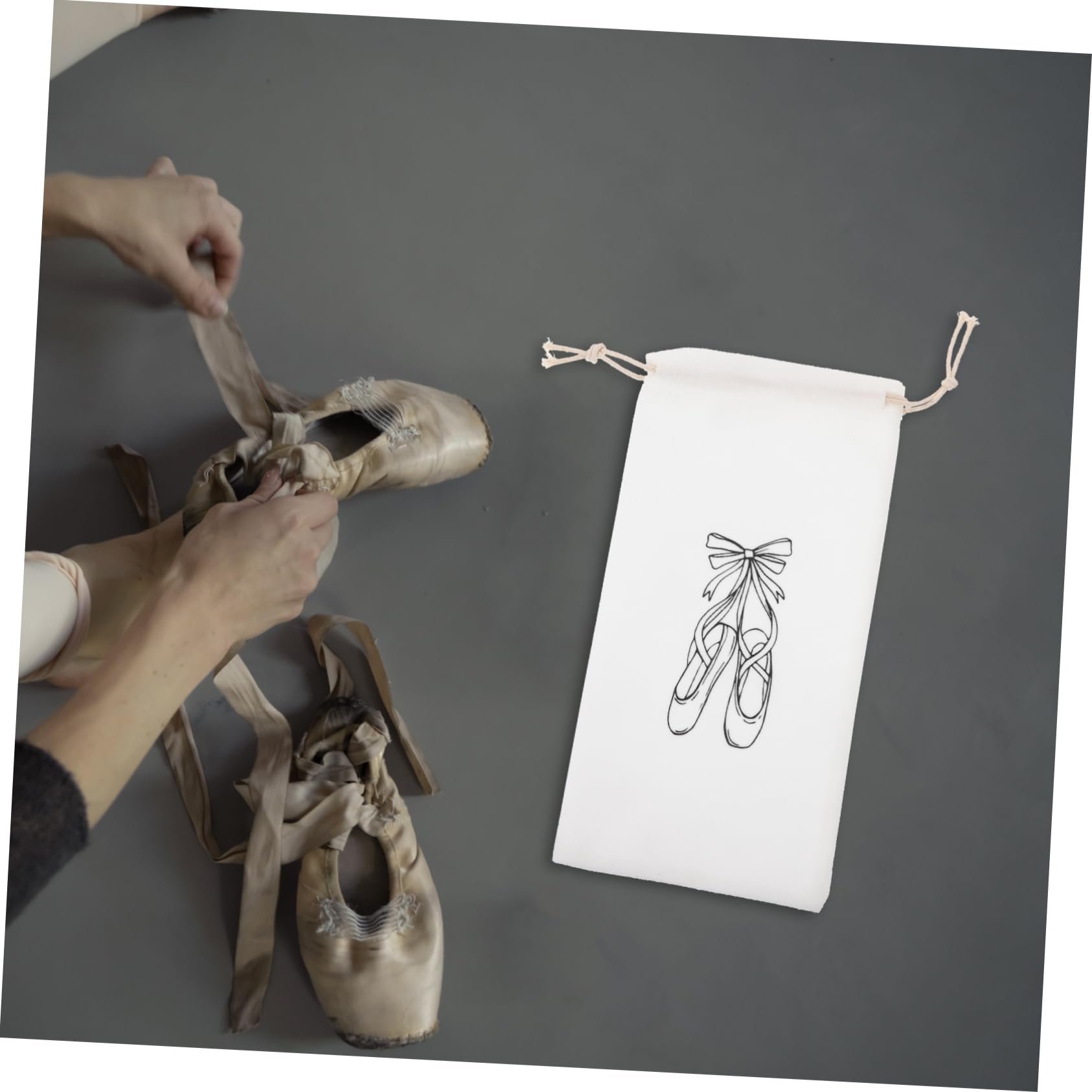 WESIEVYA Ballet Shoe Bags - 3 Pack Drawstring Dance Shoe Storage Pouches | Lightweight Lint-Free Material | Perfect for Ballet, Jazz, and Dance Classes | Compact & Convenient for Daily Use