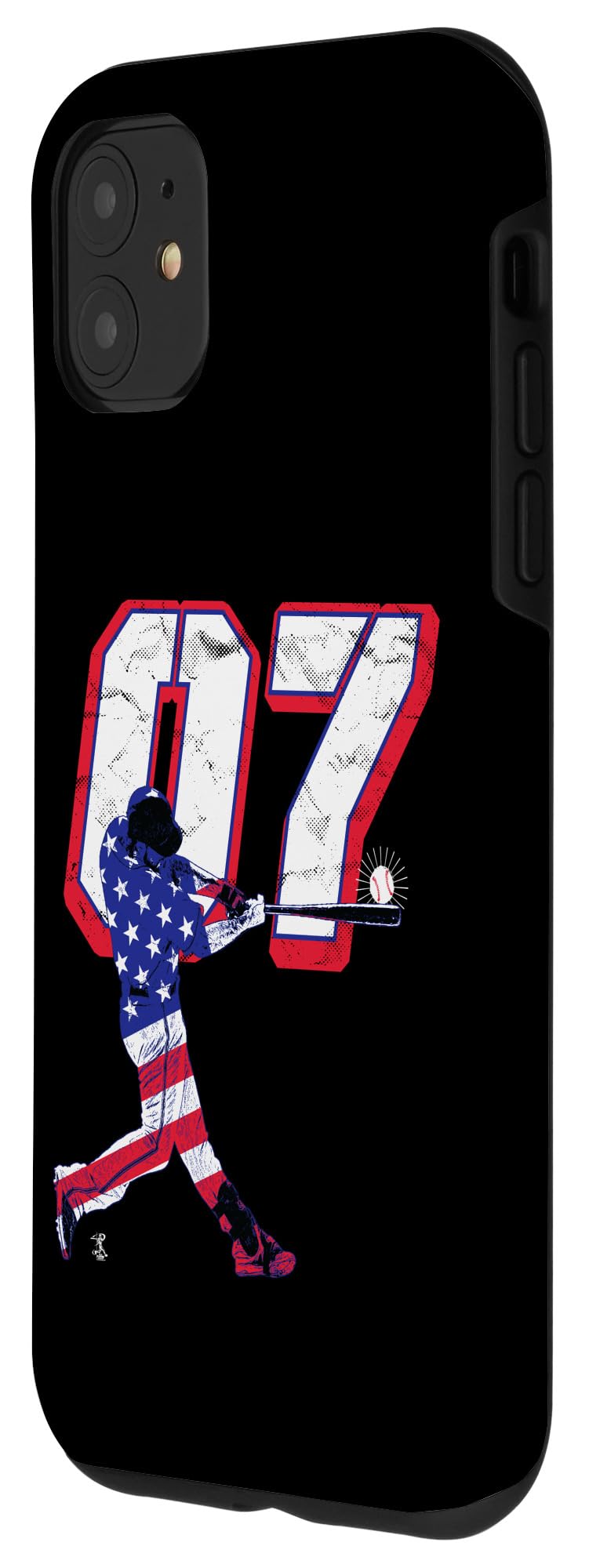 iPhone 11 Case - Dansby Swanson Flag Silhouette Design - Shockproof & Slim Protective Phone Cover - Perfect for Baseball Games, Sports Events & Everyday Use