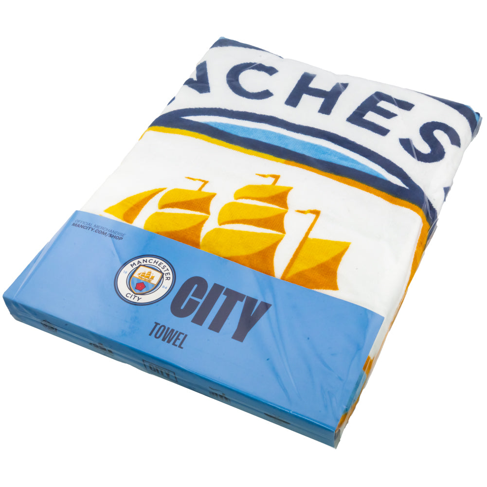 Manchester City FC Pulse Towel - Official Soccer Team Fan Gear for Games, Workouts & Travel - Perfect for Sports Enthusiasts & Supporters