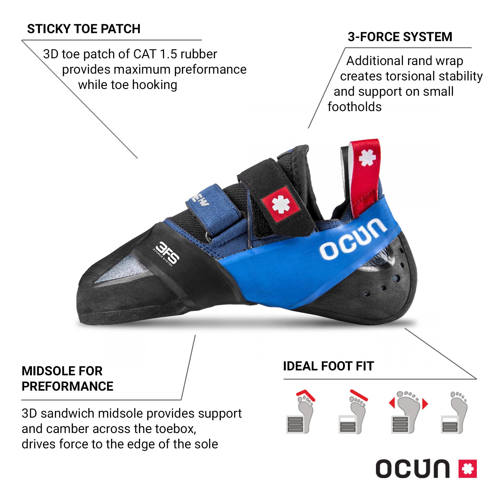 Ocun Ozone HV & Ozone Plus Bouldering Shoes - High-Performance Rock Climbing Shoes for Indoor & Outdoor Climbing Gyms, Crags, and Competitions