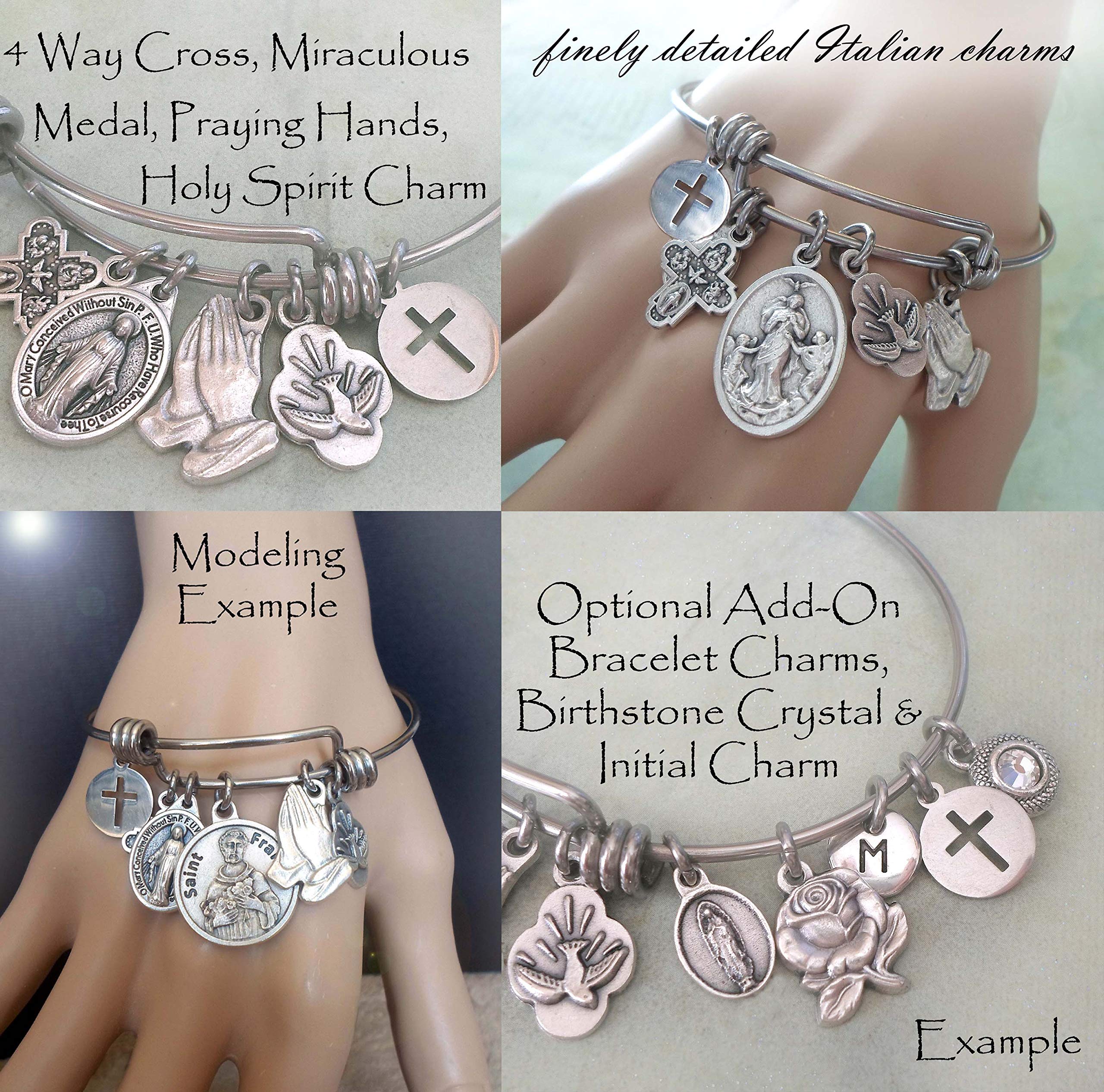 St. Teresa of Avila Patron Saint of Headaches Bangle Bracelet - Religious Jewelry for Migraine Relief, Catholic Healing Gift for Women & Men - Perfect for Prayer, Meditation & Spiritual Comfort
