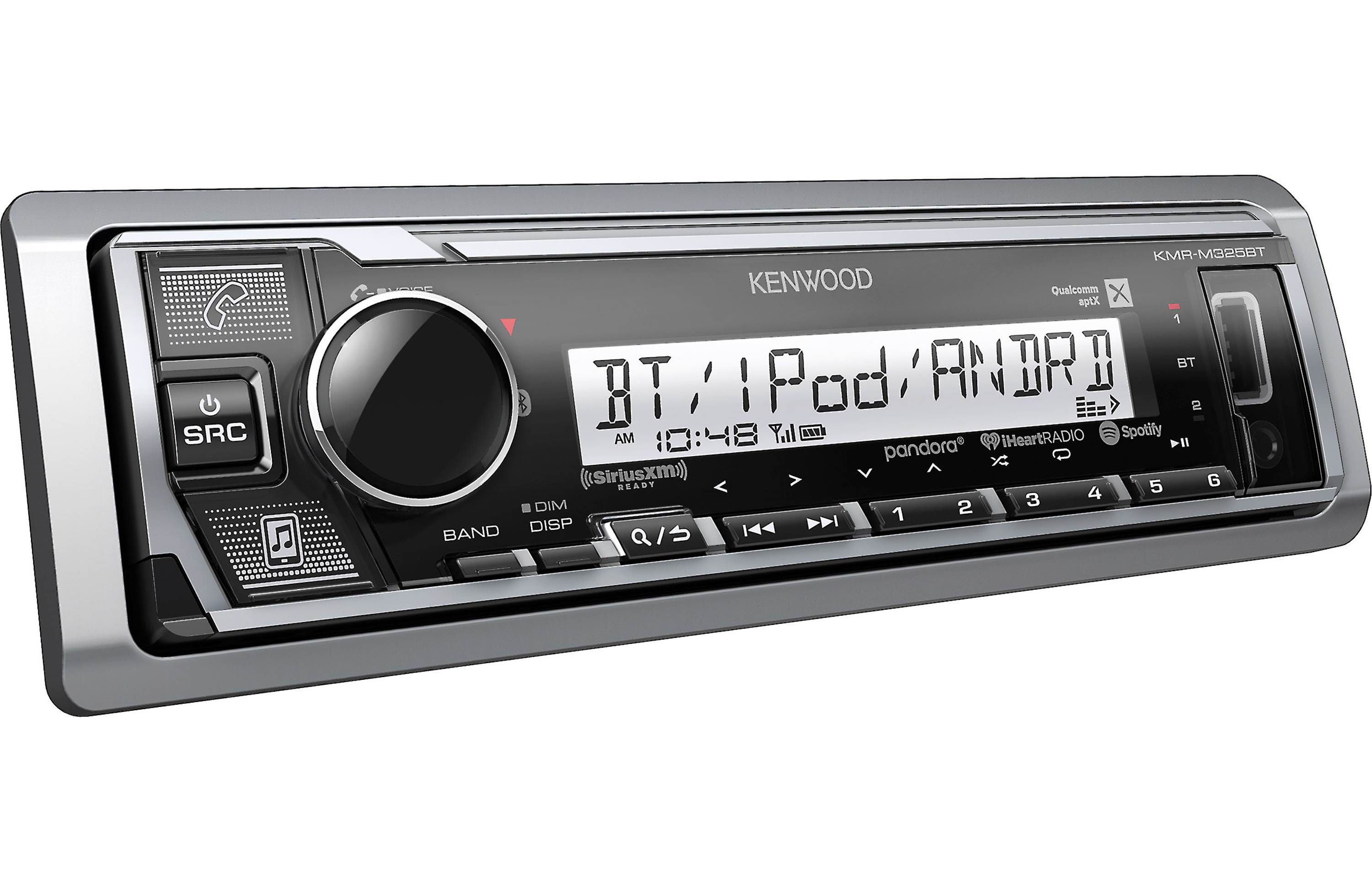 Kenwood KMR M325BT Marine Digital Media Receiver with Bluetooth - Waterproof Boat Stereo for Marine & Outdoor Use
