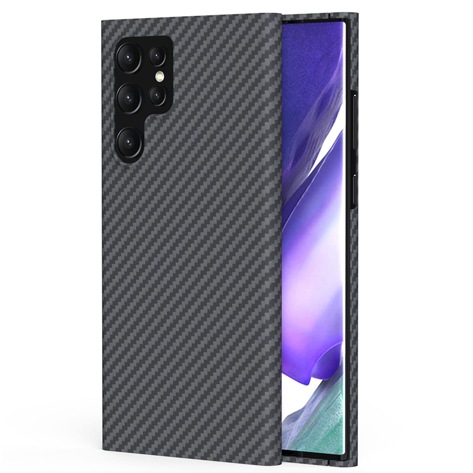 Premium Carbon Fiber Case for Samsung Galaxy S22/S22 Plus/S22 Ultra - Ultra Thin & Lightweight Aramid Fiber Phone Cover with Minimalist Design - Perfect for Everyday Protection & Business Use