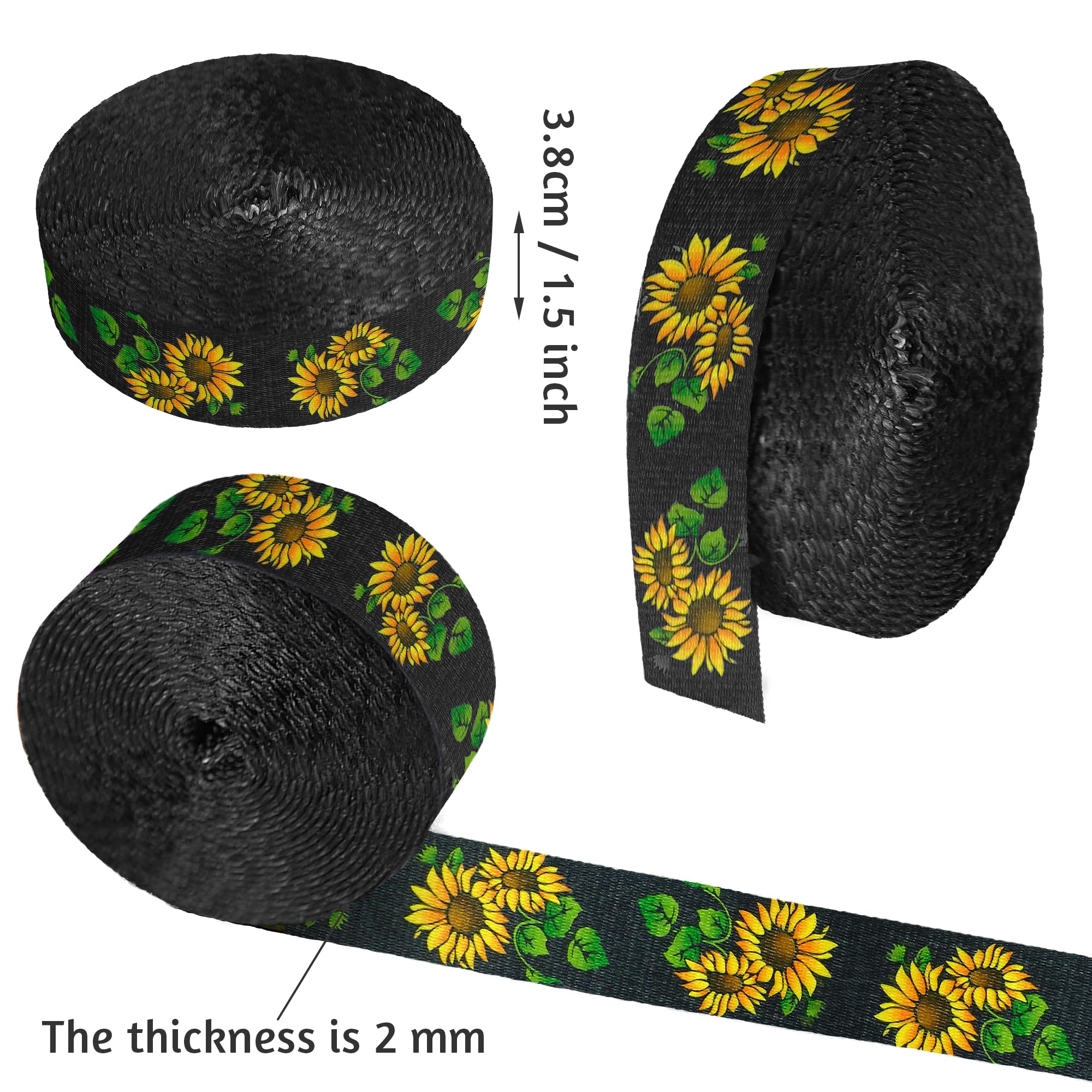 1.5 Inch Patterned Nylon Webbing Belt - Adjustable Straps for Purses, Backpacks, Luggage & Seatbelt Replacement - Durable Multi-Purpose Strap for DIY Crafts, Pet Collars & Outdoor Gear