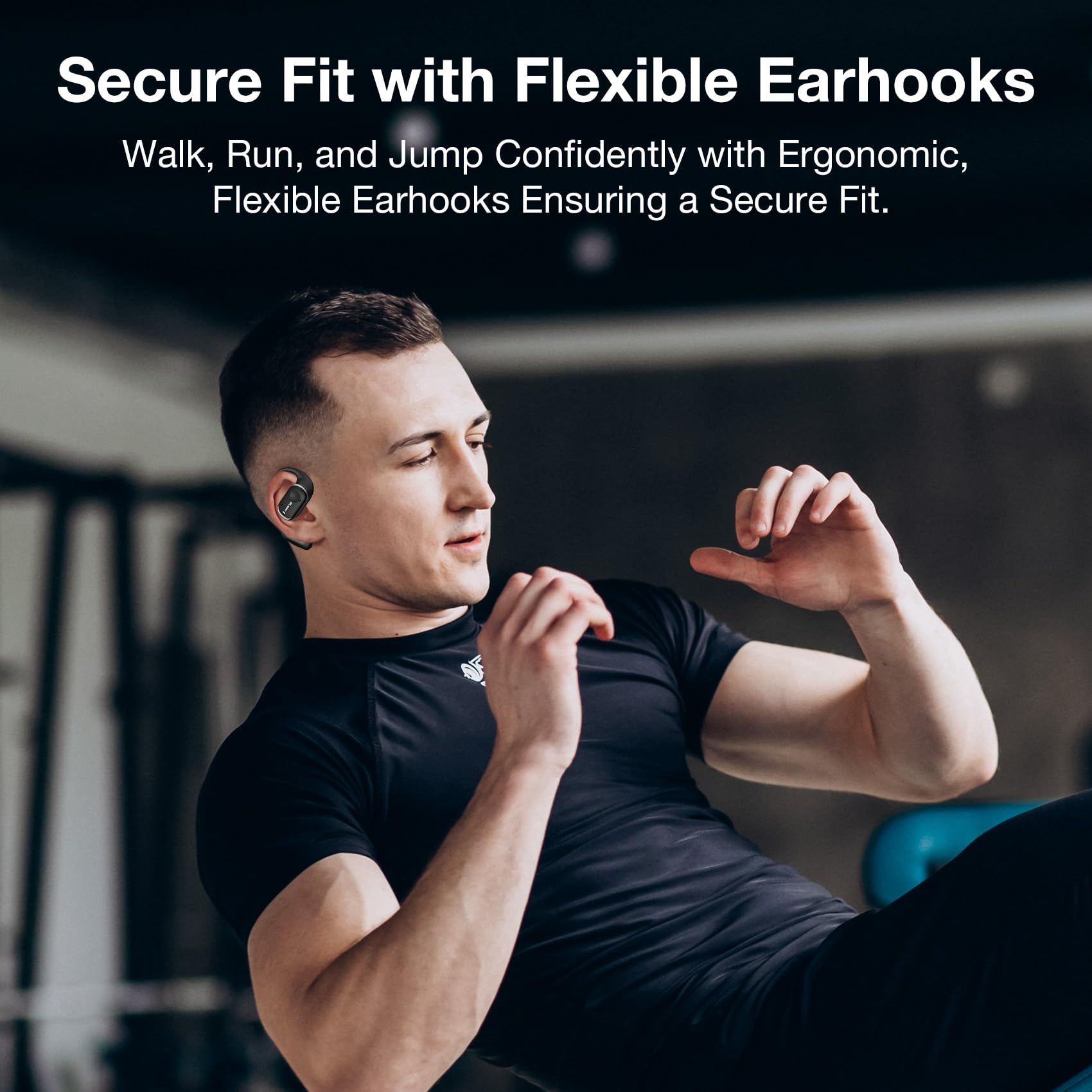 True Open Ear Bluetooth 5.3 Earbuds with Mic & ENC - 45H Playtime for Gym/Running