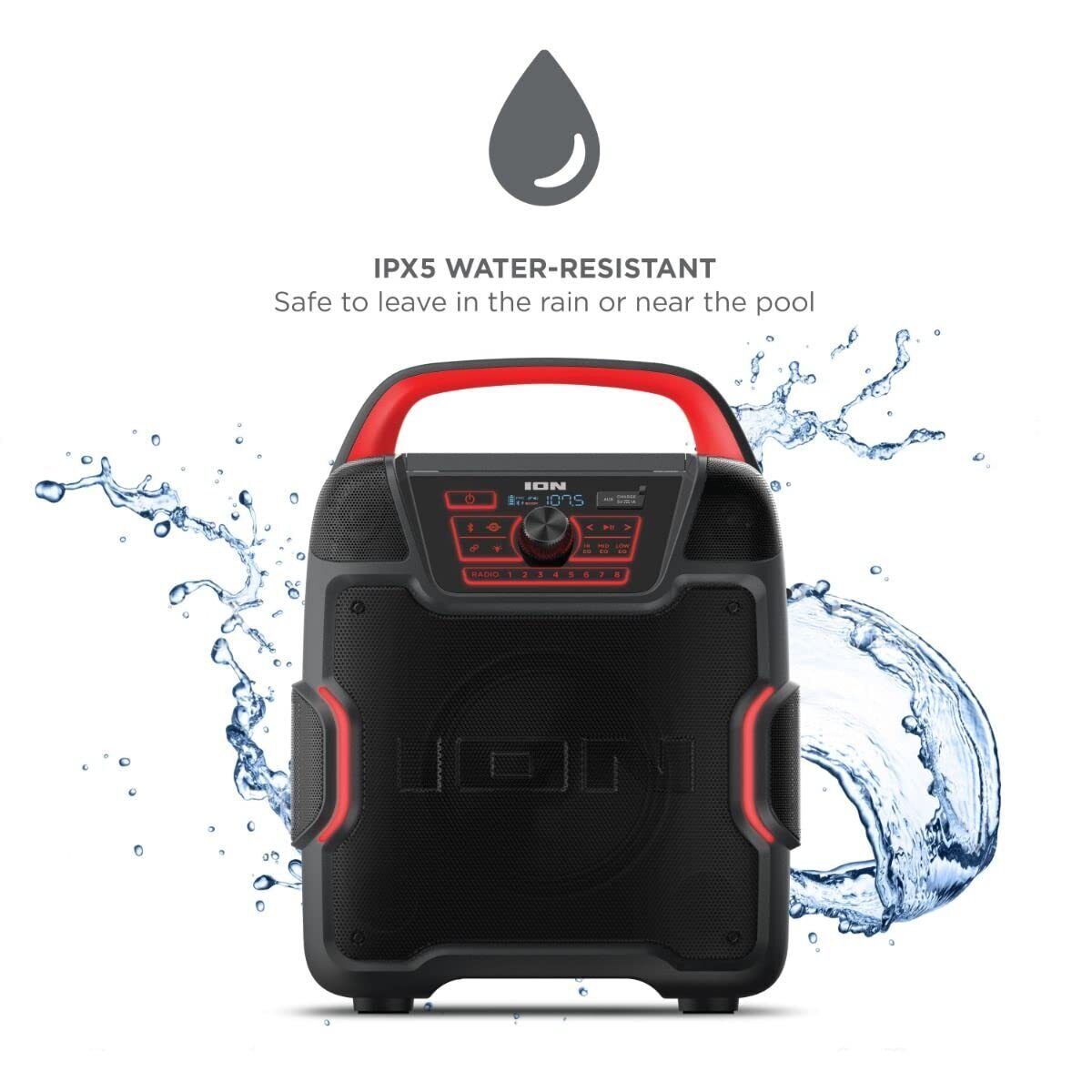 ION Audio Pathfinder 320 Portable Bluetooth Speaker - Wireless Outdoor Speaker with Long Battery Life for Camping, Beach & Travel