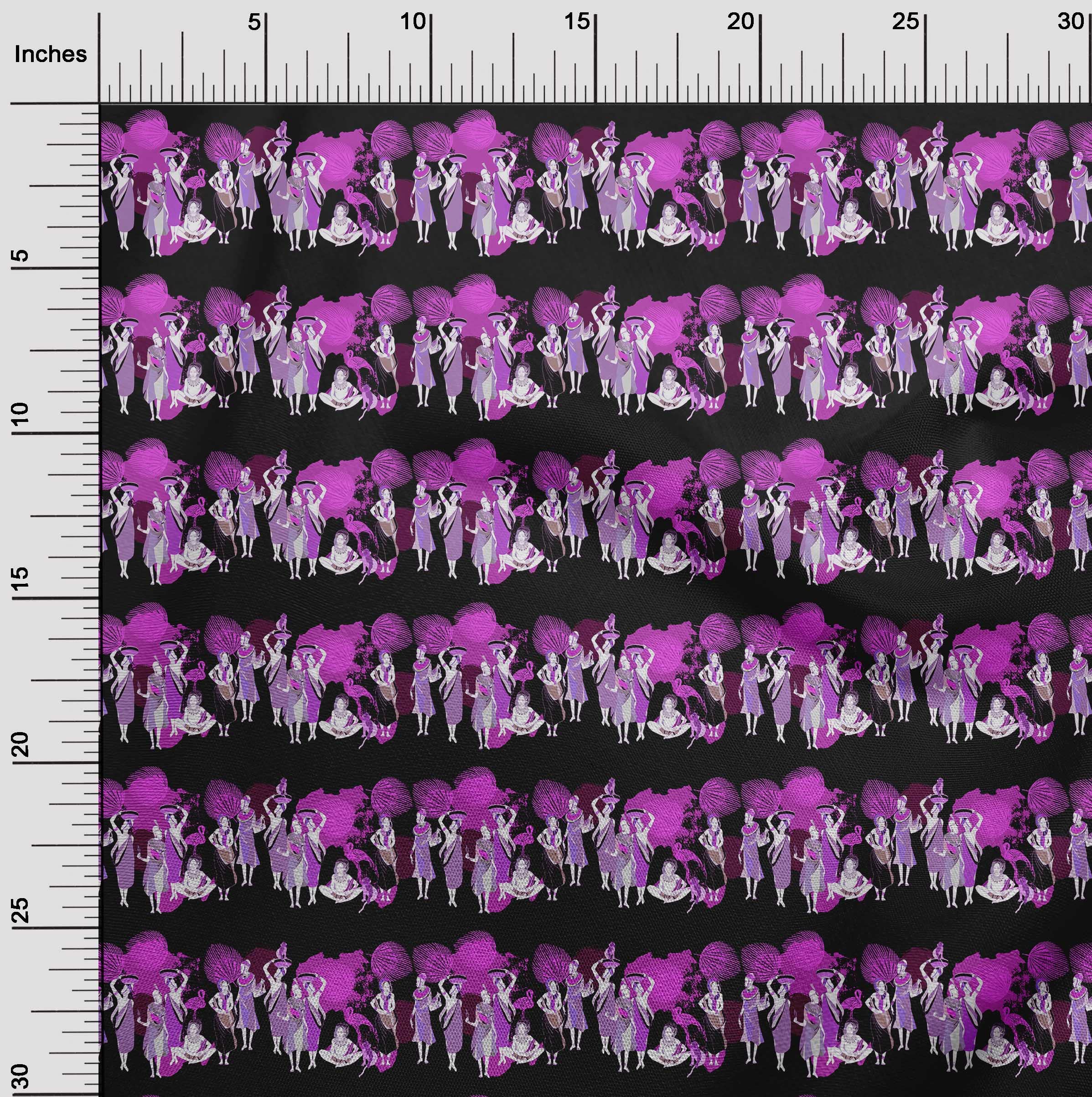 oneOone Polyester Spandex Fuschia Pink African Print Fabric by The Yard - 56 Inch Wide Dress Material for African Attire, Dashiki, and Home Decor