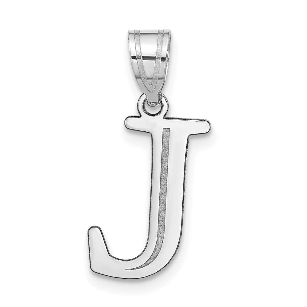 14K Gold Polished Etched Letter Alphabet Initial Pendant Necklace - Personalized Fine Jewelry for Women - Perfect Gift for Birthday, Anniversary & Valentine's Day