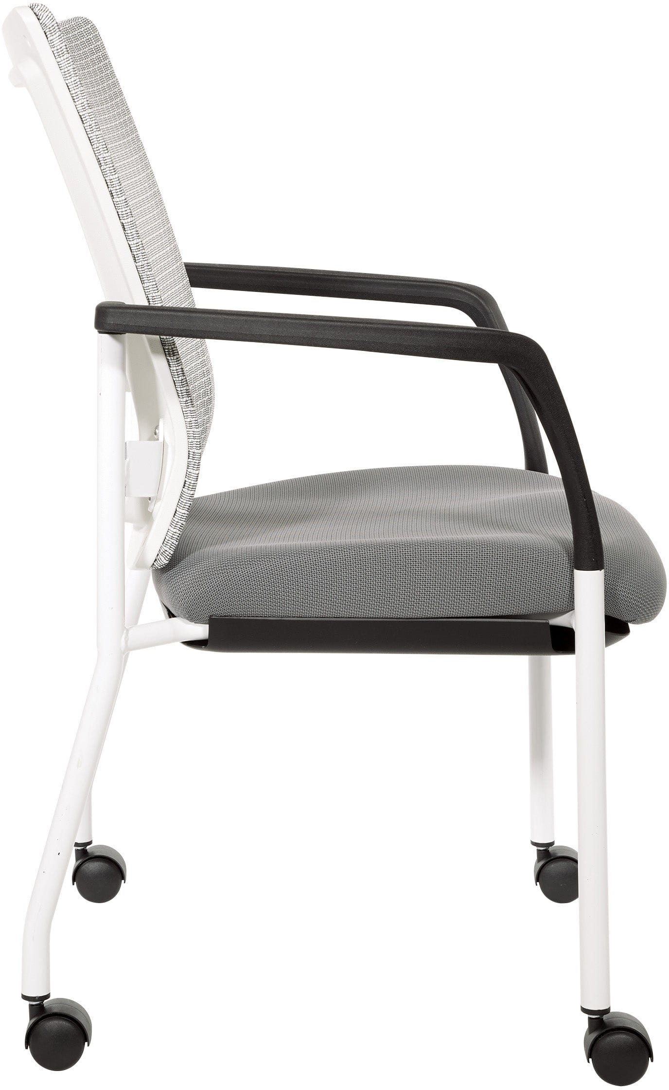 Office Star ProGrid® Mesh Back Visitor Chair with Casters - Ergonomic Office Guest Chair with Adjustable Height & Swivel Base [8840W] - Perfect for Reception Areas, Conference Rooms & Home Offices