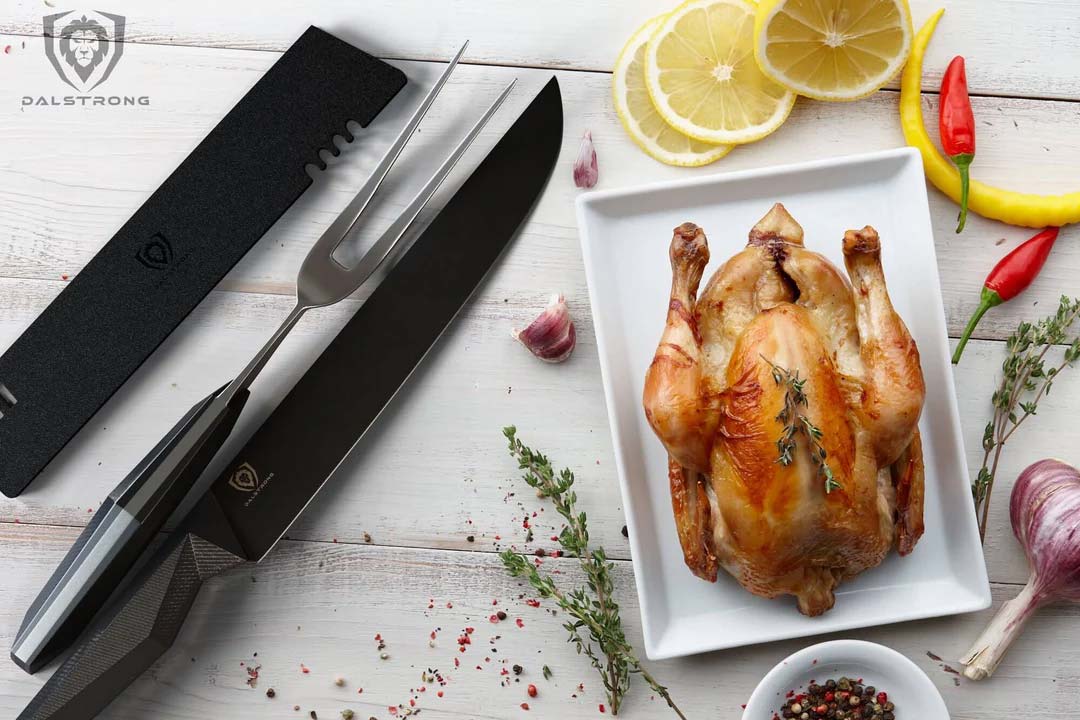 Premium Dalstrong Carving Knife & Fork Set - 9