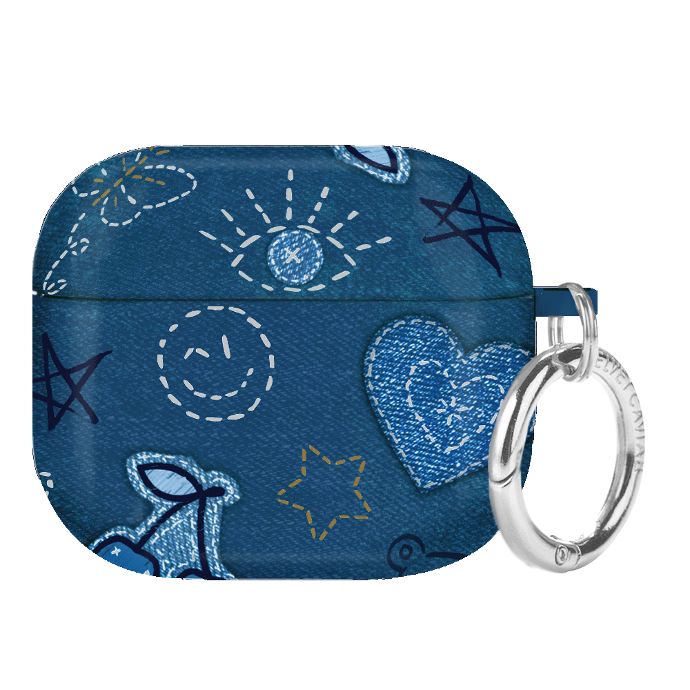 Stylish Blue Denim AirPods Case - Trendy Protective Cover for AirPods 1/2/3 & Pro - Perfect for Travel, Work & Everyday Use