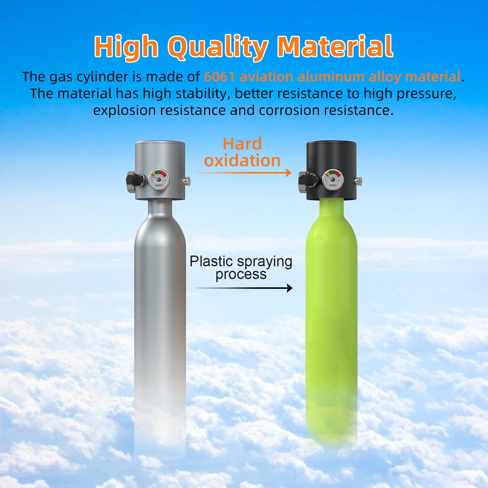 TUDIVING 0.5L Scuba Diving Tank Set with Full Face Snorkel Mask - Portable Mini Oxygen Cylinder for Underwater Diving, Breathing Training & Rescue - Ideal for Travel, Pool Training & Emergency Preparedness