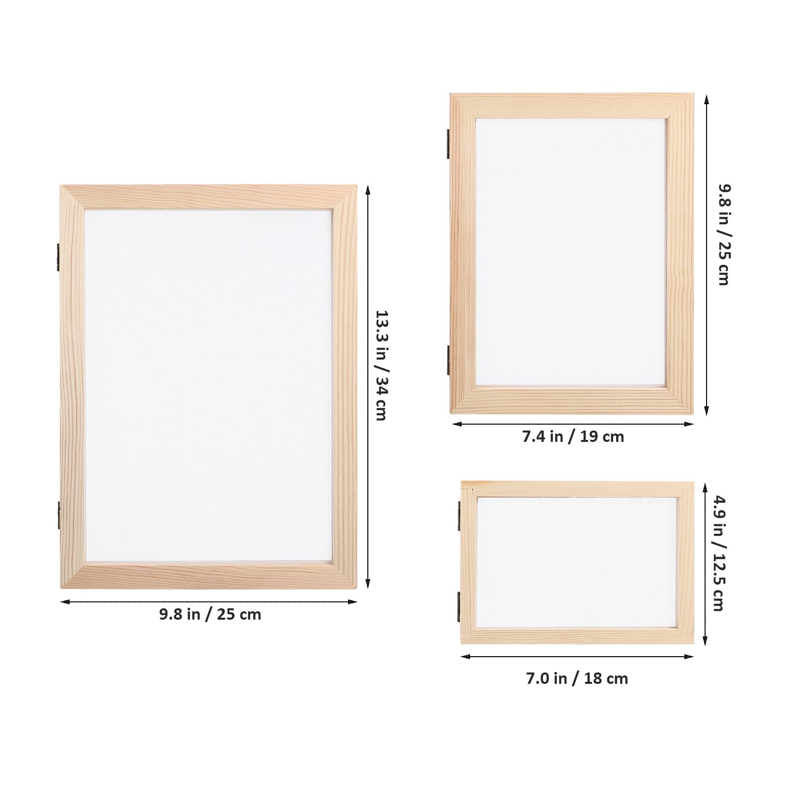 TEHAUX Wooden Paper Making Screen Kit - 3 Sizes (5