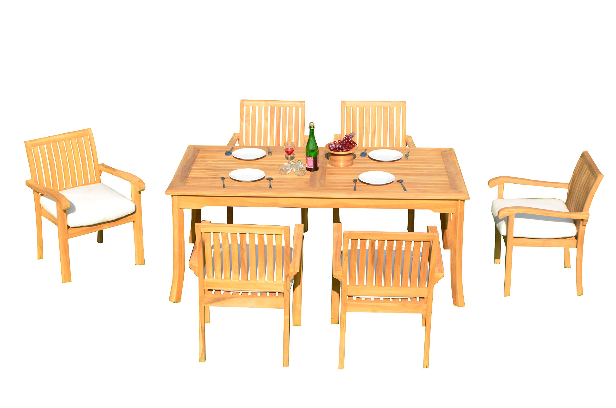Premium 7-Piece Outdoor Teak Patio Dining Set - 71